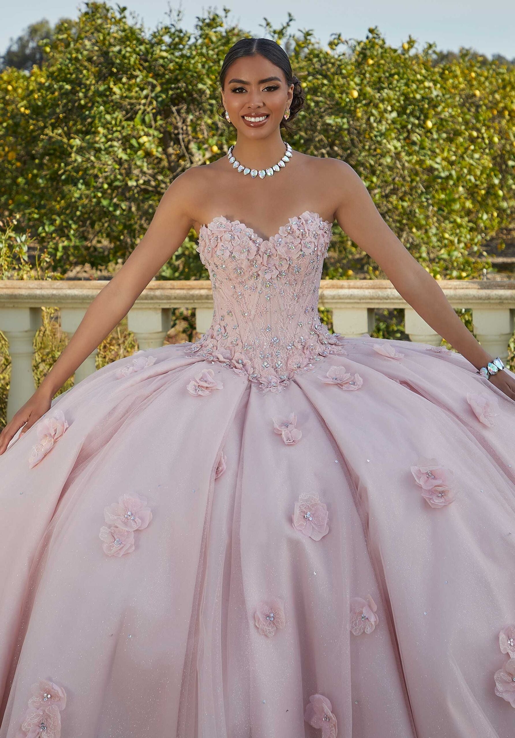 Off-the-Shoulder Floor-Length Tulle Quinceañera Ball Gown MGNY Madeline Gardner New York 60183