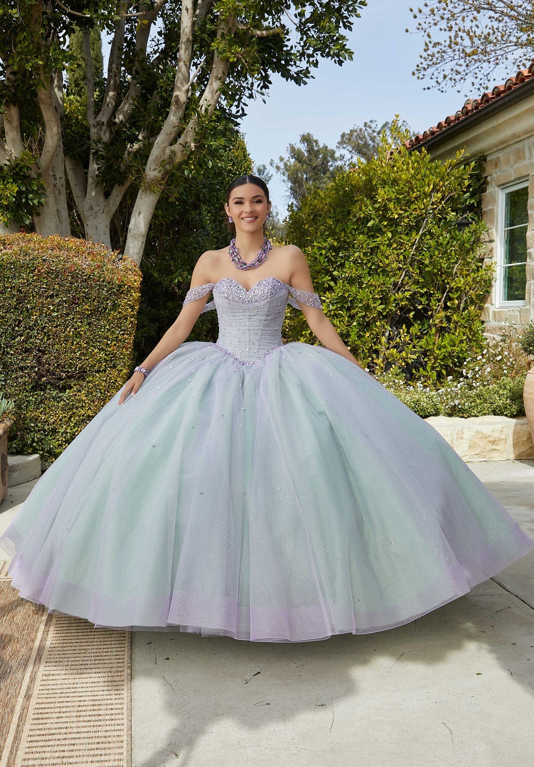 Sweetheart Floor-Length Tulle Quinceañera Ball Gown MGNY 60184