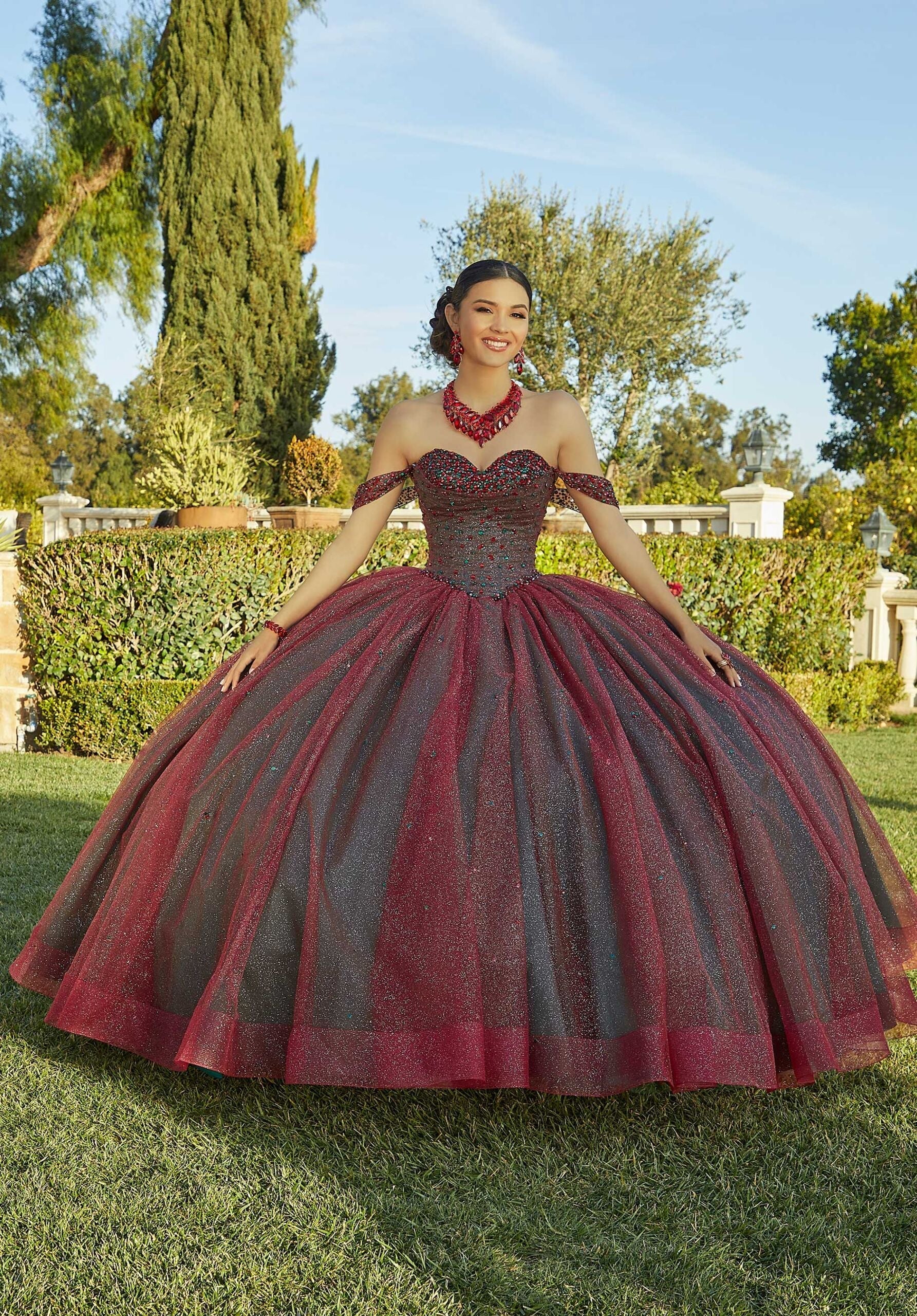 Sweetheart Floor-Length Tulle Quinceañera Ball Gown MGNY 60184