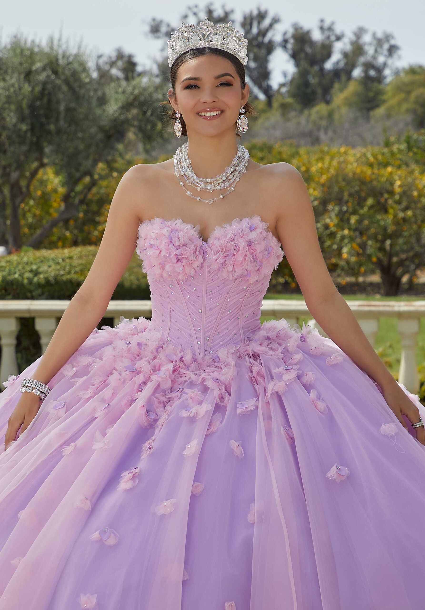 Off-the-Shoulder Floor-Length Tulle Quinceañera Ball Gown MGNY Madeline Gardner New York 60186