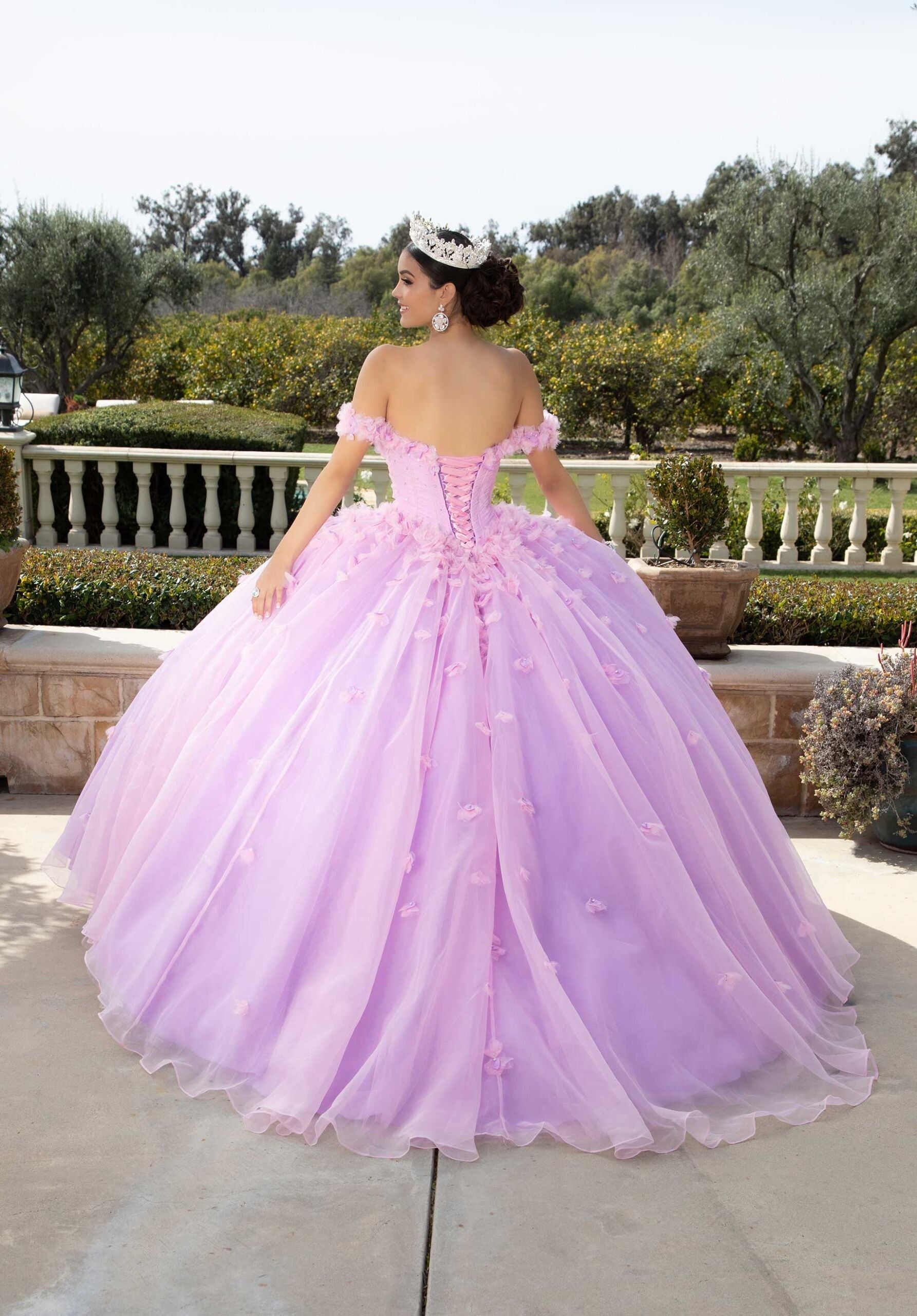 Off-the-Shoulder Floor-Length Tulle Quinceañera Ball Gown MGNY Madeline Gardner New York 60186