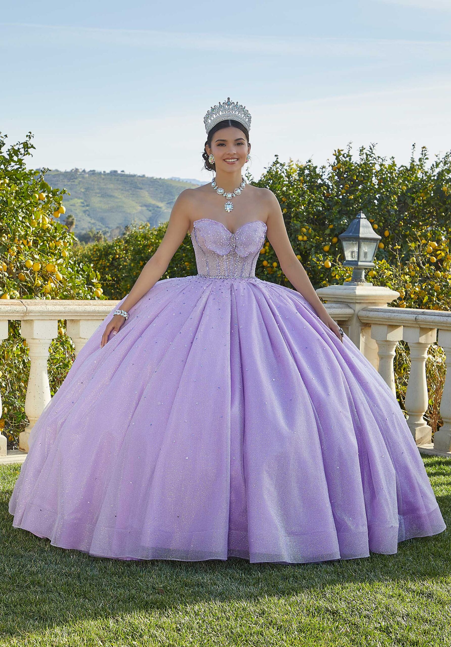Sweetheart Floor-Length Tulle Quinceañera Ball Gown MGNY Madeline Gardner New York 60187