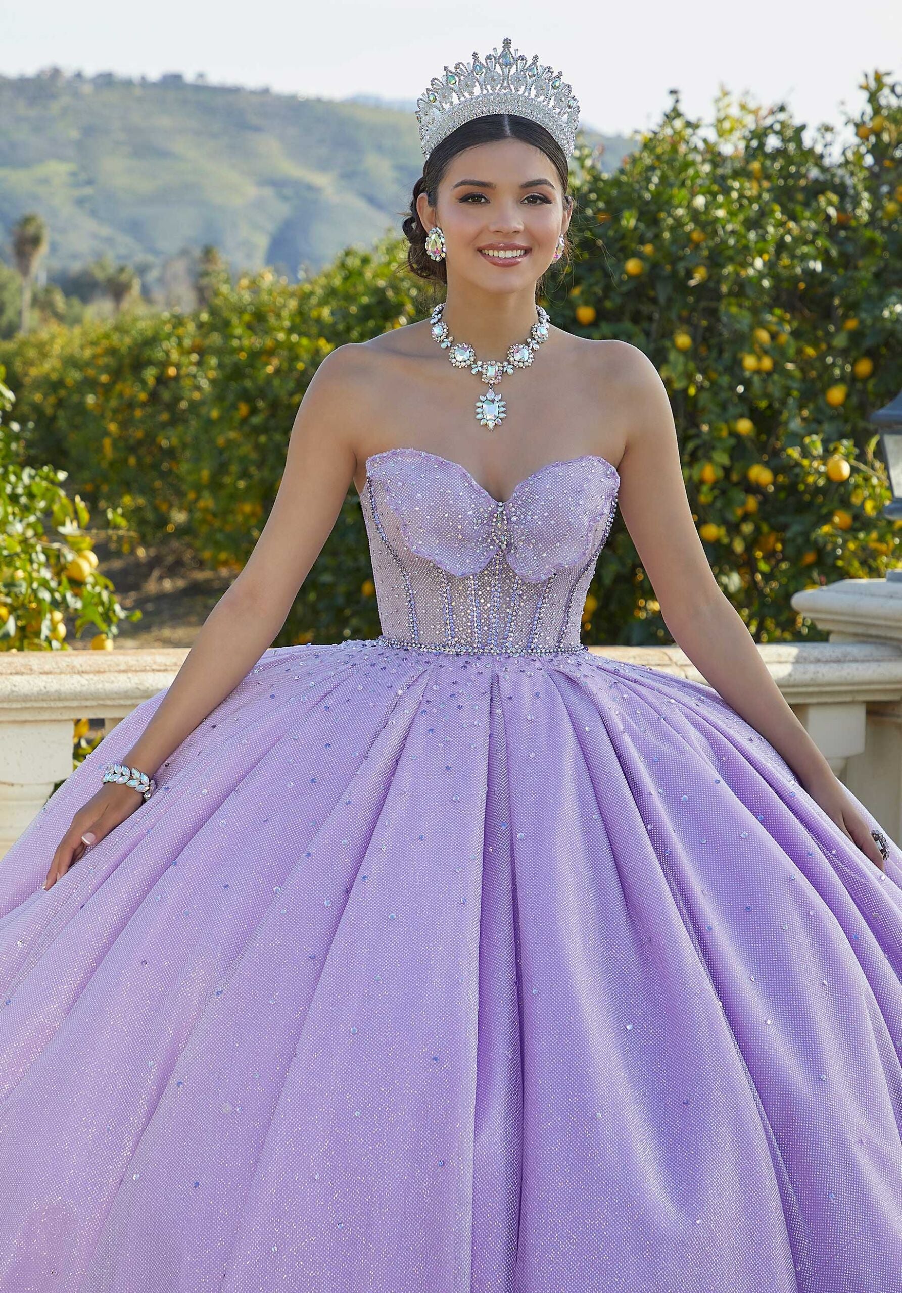 Sweetheart Floor-Length Tulle Quinceañera Ball Gown MGNY Madeline Gardner New York 60187