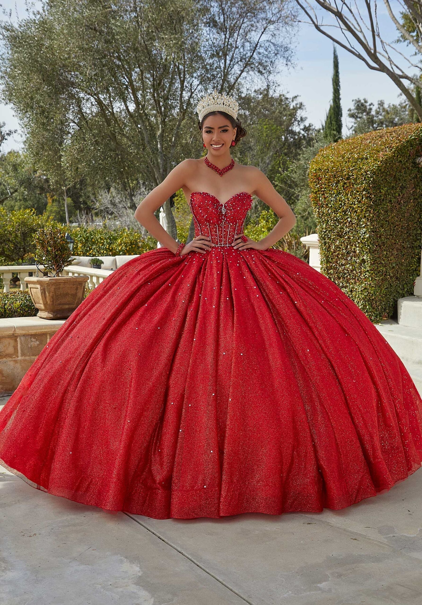 Sweetheart Floor-Length Tulle Quinceañera Ball Gown MGNY Madeline Gardner New York 60187