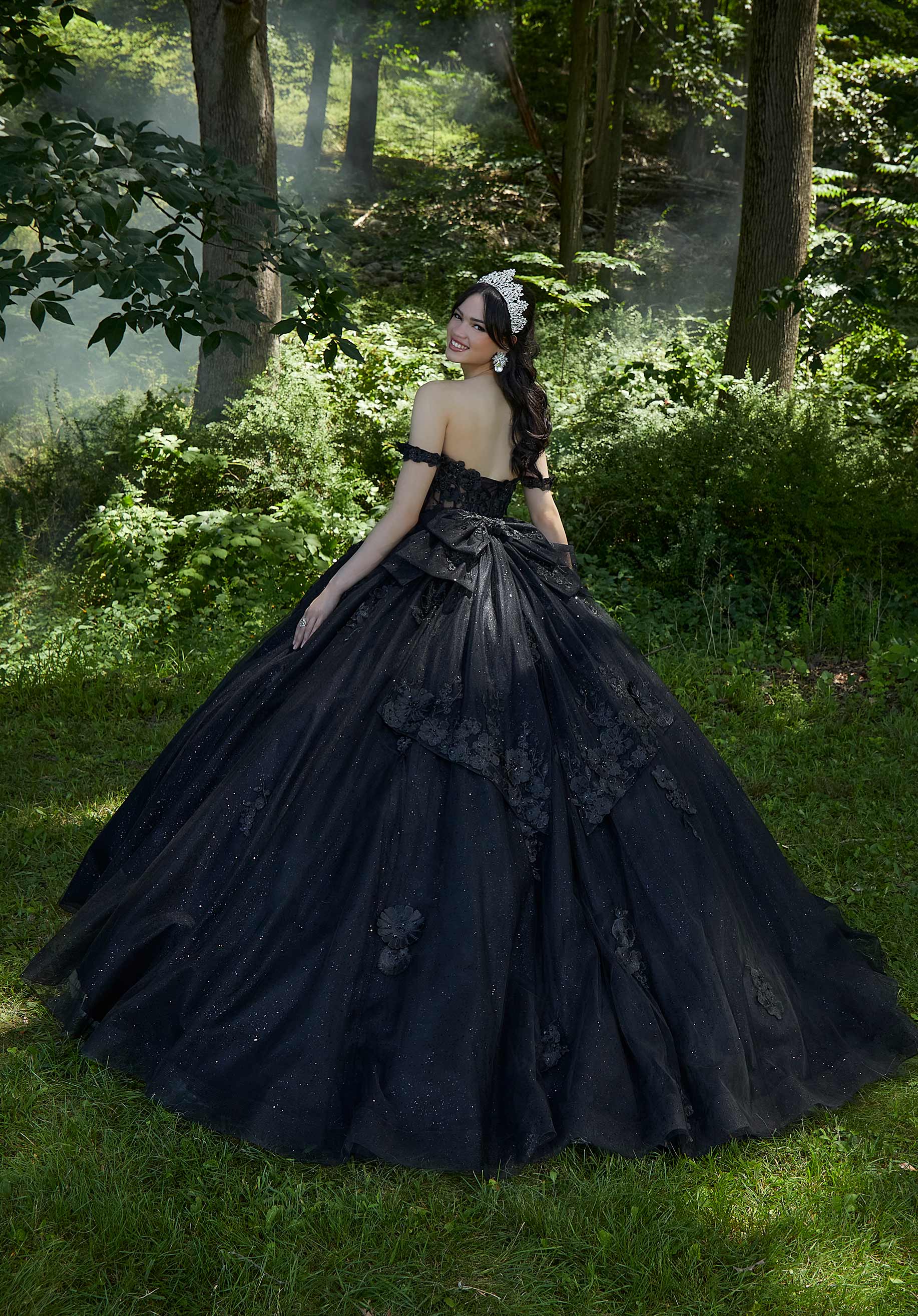 Off-the-Shoulder Floor-Length Tulle Quinceañera Ball Gown MGNY Madeline Gardner New York 60197