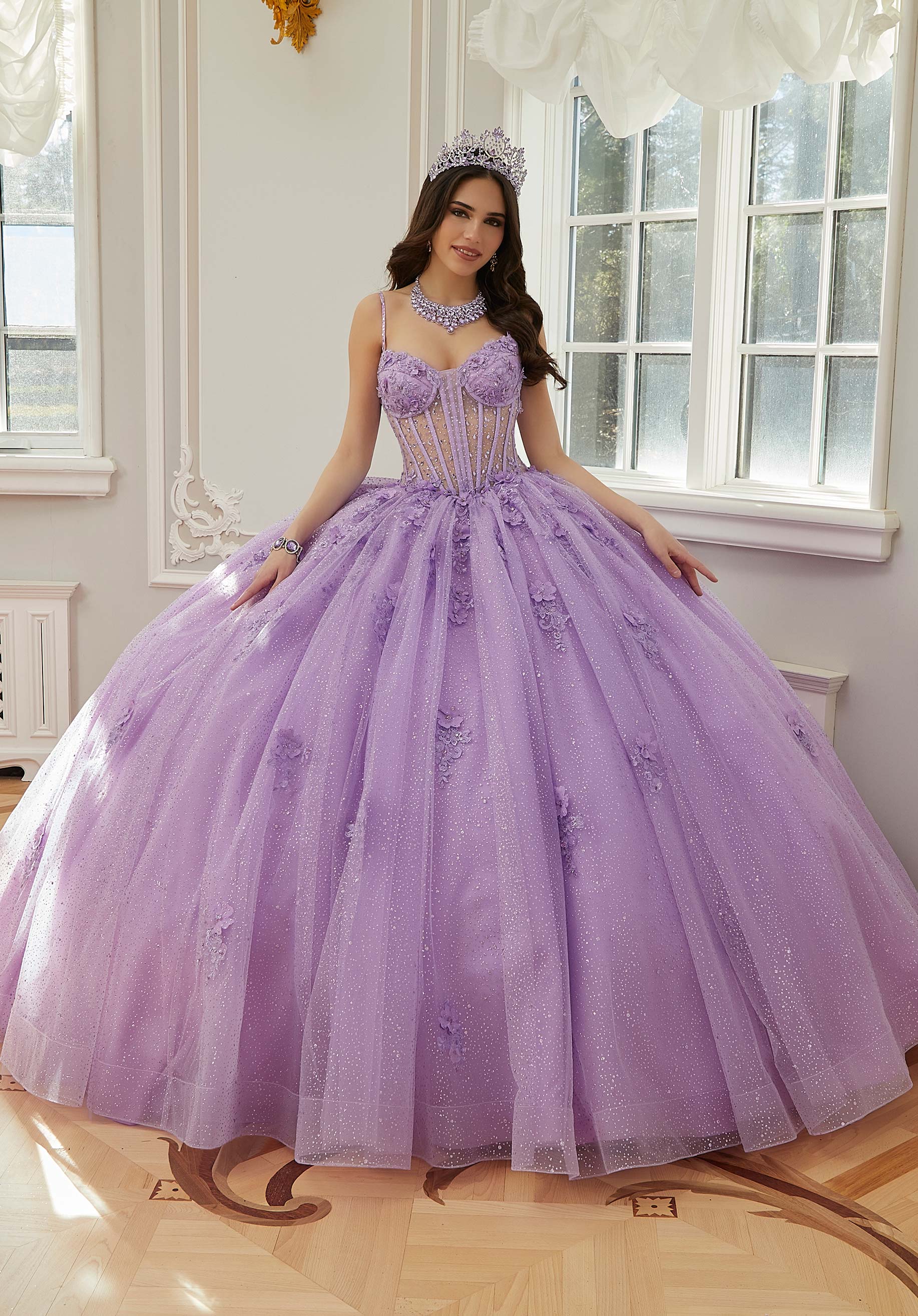 Sweetheart Floor-Length Tulle Quinceañera Ball Gown MGNY Madeline Gardner New York 60206