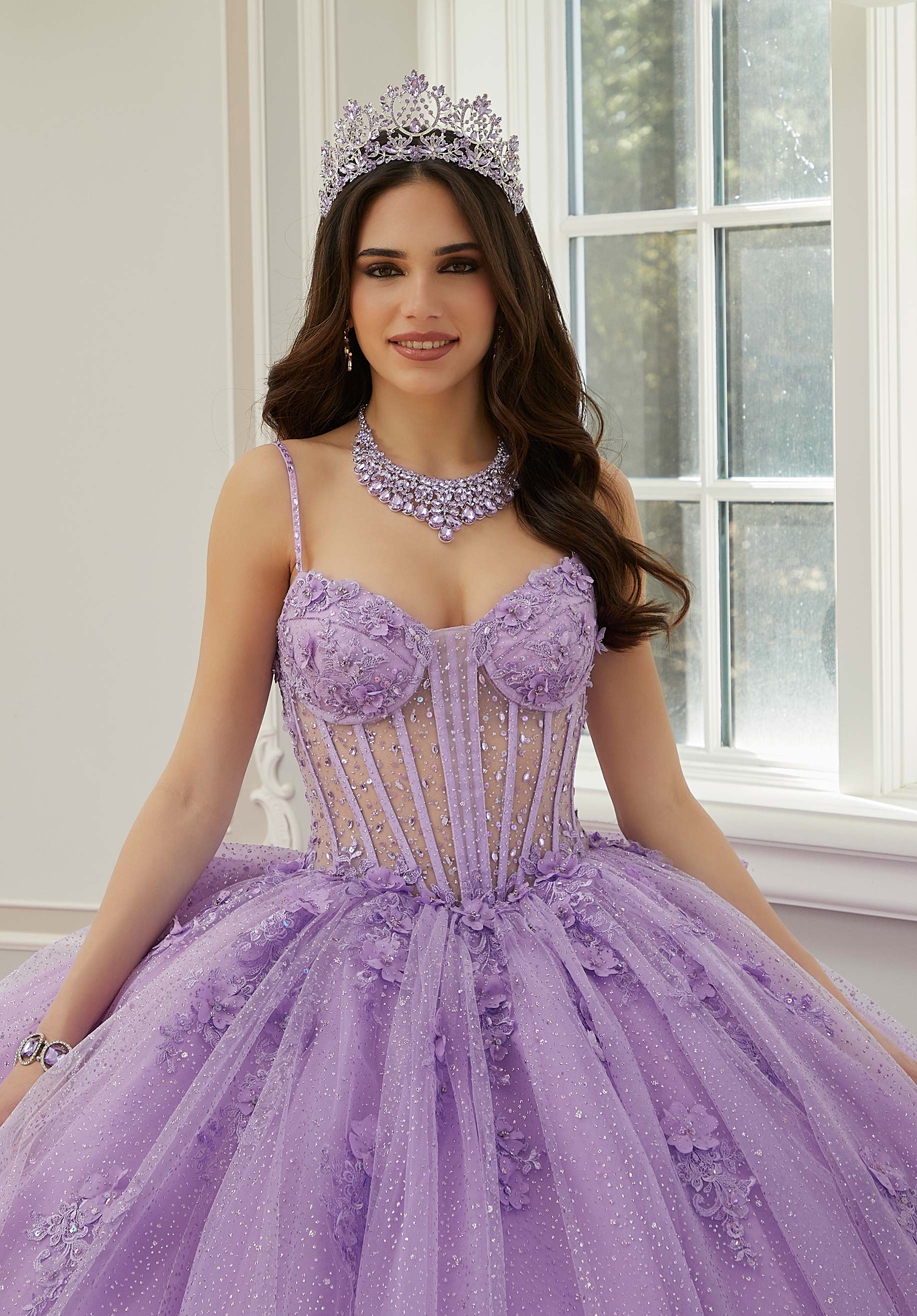 Sweetheart Floor-Length Tulle Quinceañera Ball Gown MGNY Madeline Gardner New York 60206