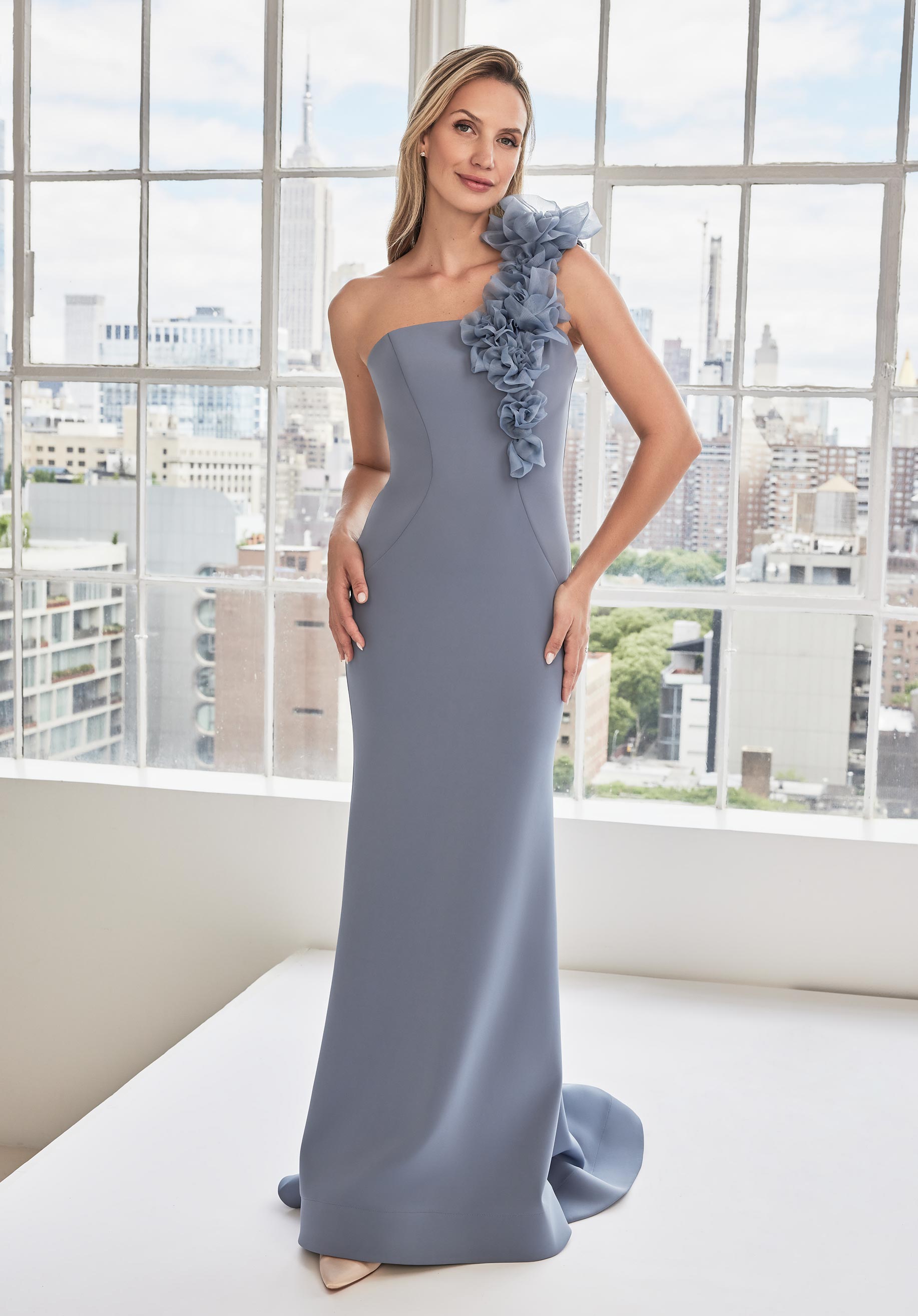 Prom Dresses Fitted Long Formal Evening Dress Slate