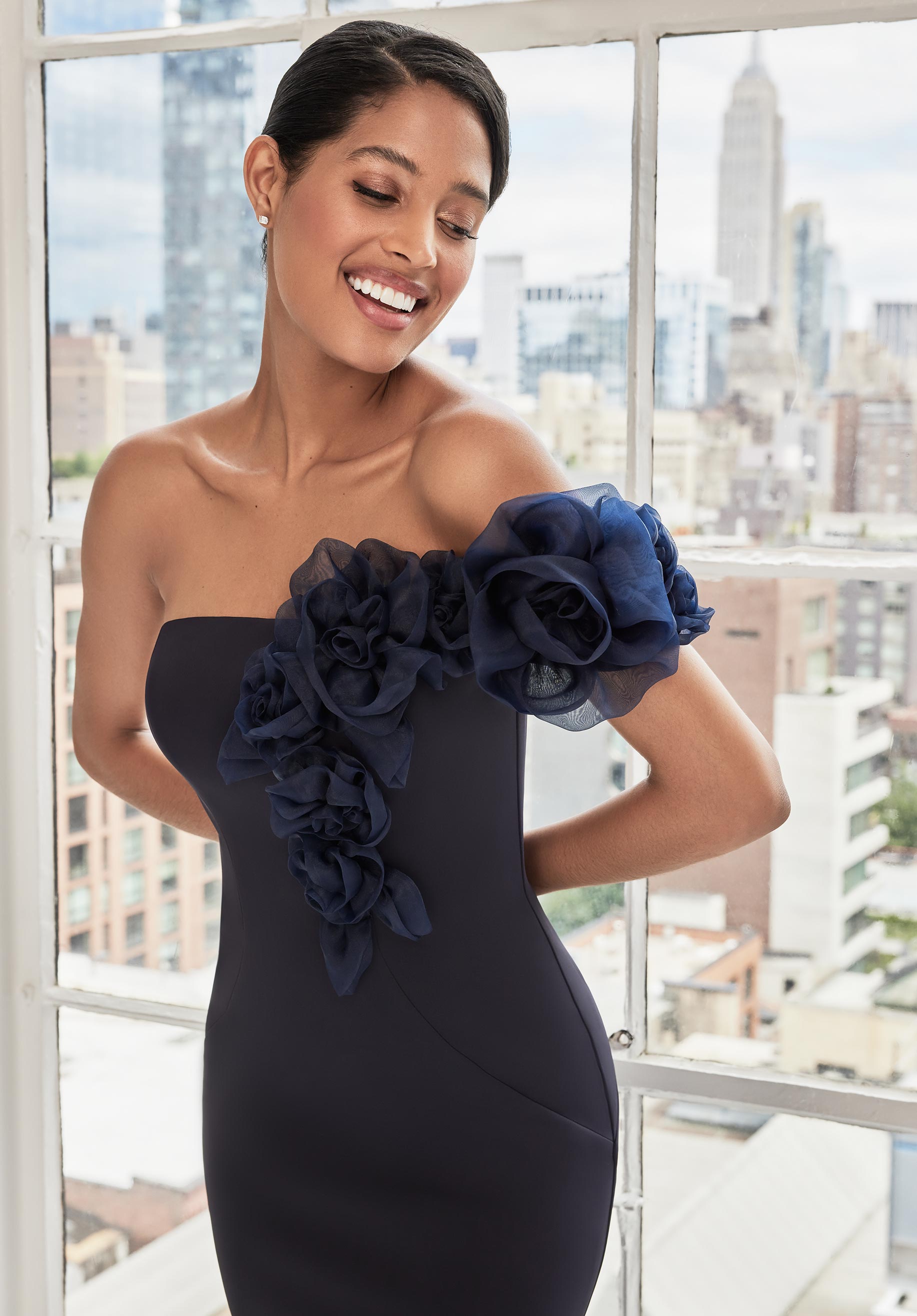 MGNY Madeline Gardner New York 73108 Fitted Long Formal Evening Dress