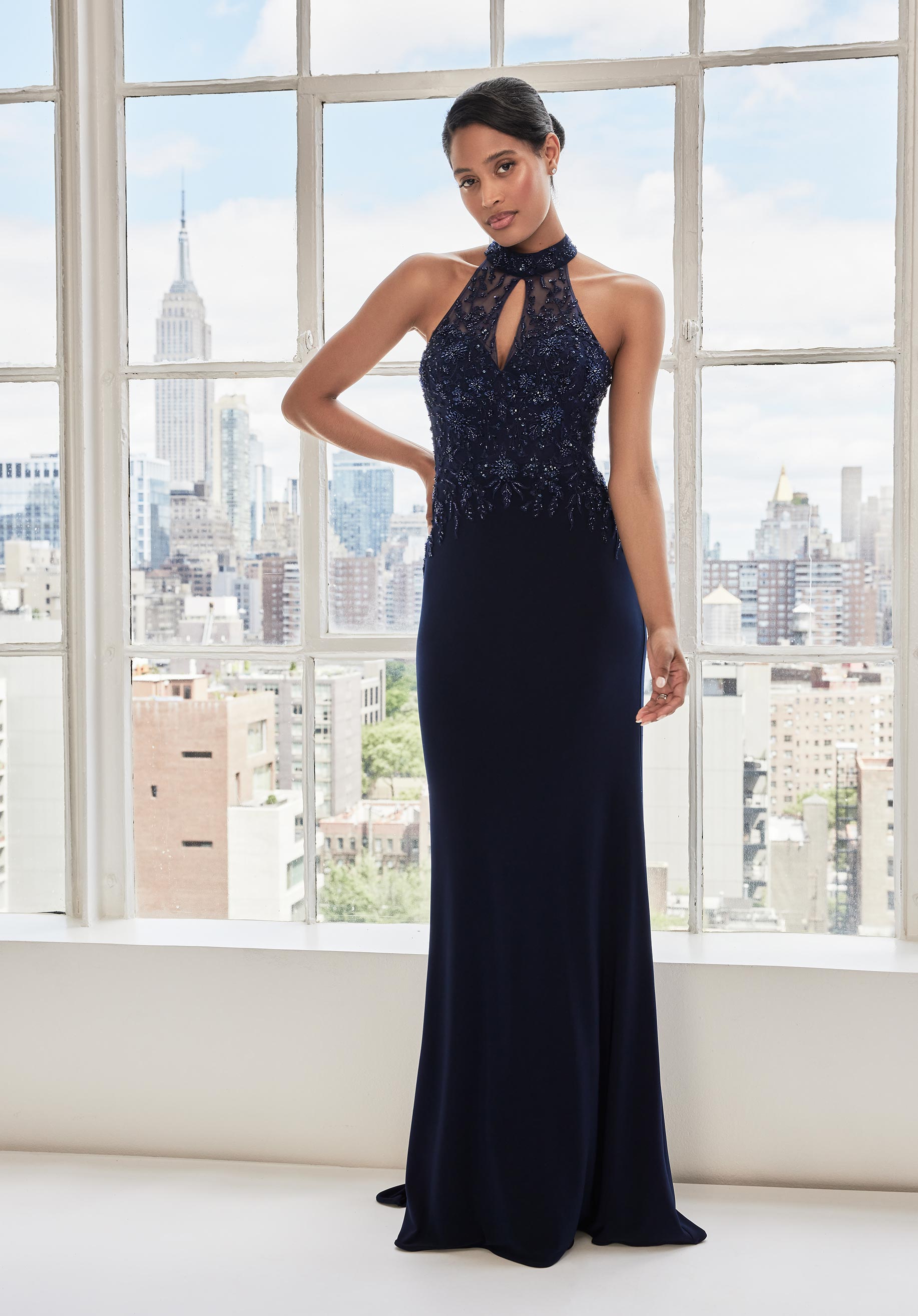 MGNY Madeline Gardner New York 73109 Long Formal Beaded Prom Dress MGNY Madeline Gardner New York 73109 Long Formal Beaded Prom Dress