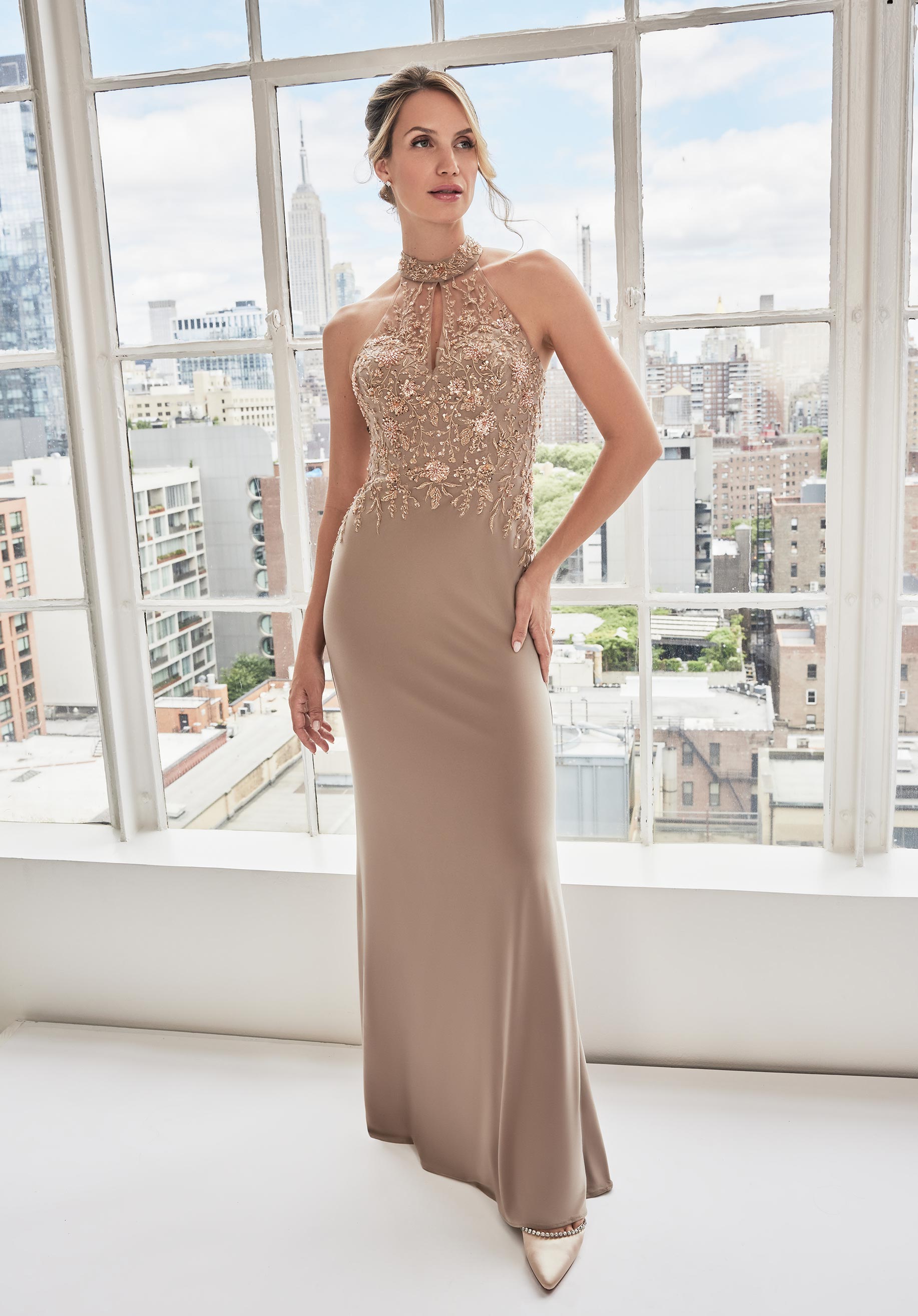 MGNY Madeline Gardner New York 73109 Long Formal Beaded Prom Dress