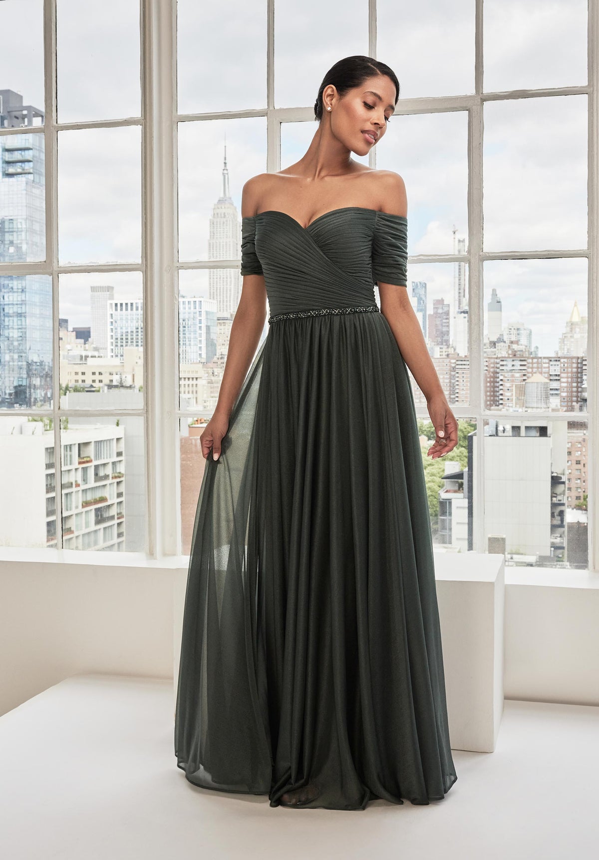 Formal Dresses A Line Long Formal Evening Dress Spruce