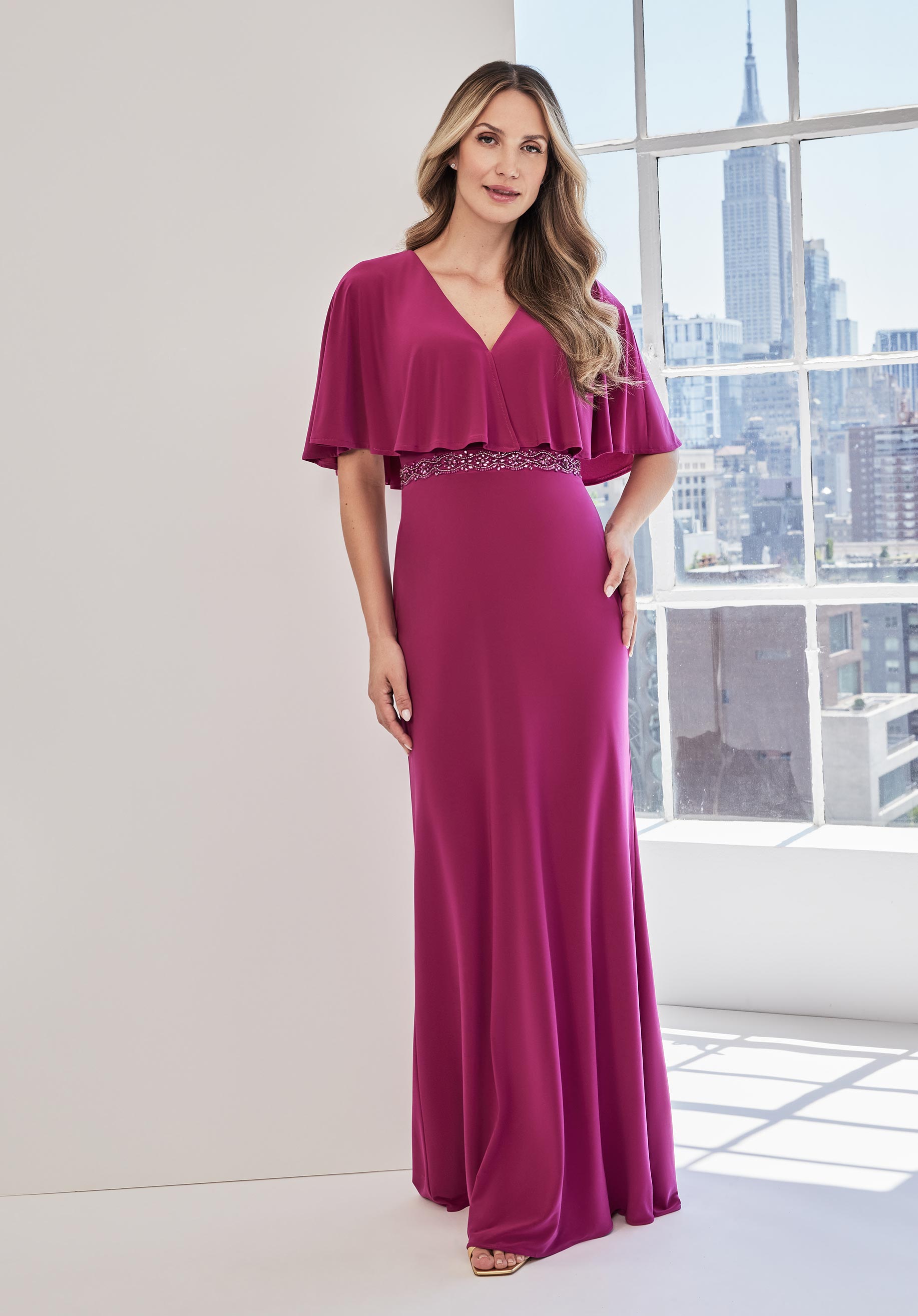 MGNY Madeline Gardner New York 73124 Long Mother of the Bride Formal Dress