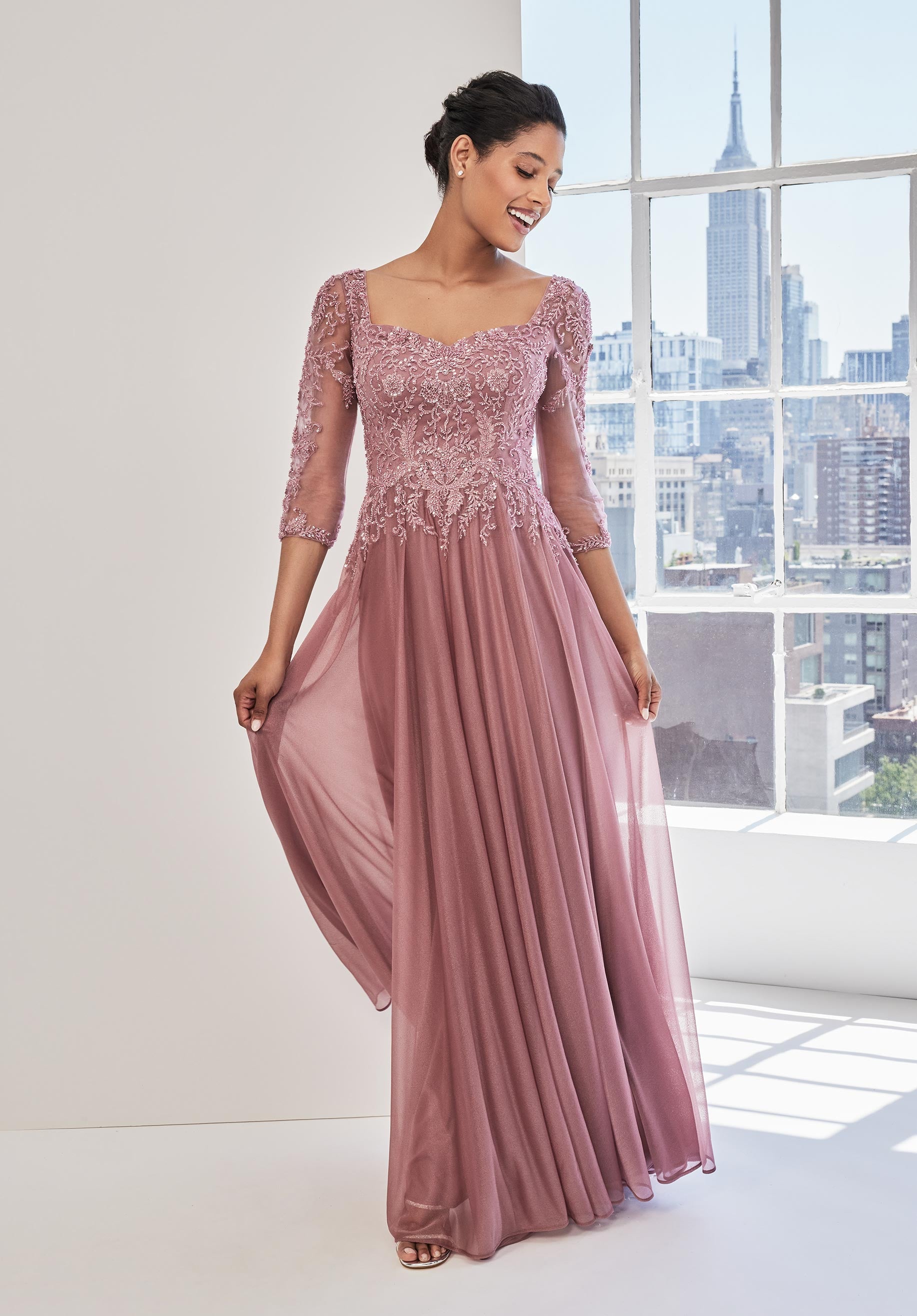MGNY Madeline Gardner New York 73125 A Line Mother of the Bride Long Formal Dress