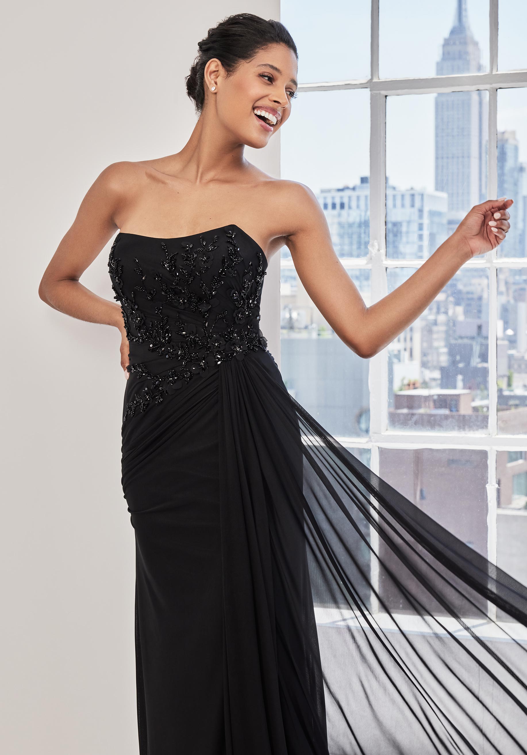 MGNY Madeline Gardner New York 73126 Floral Long Formal Evening Dress
