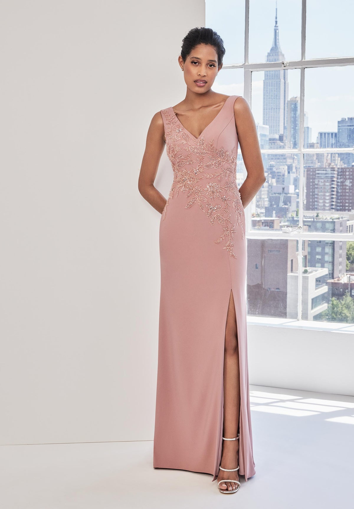 Formal Dresses Long Formal Floral Appliqué Evening Dress Rosewood