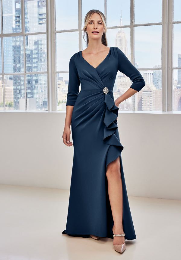 MGNY Madeline Gardner New York 73132 Long Formal Ruffle Evening Dress