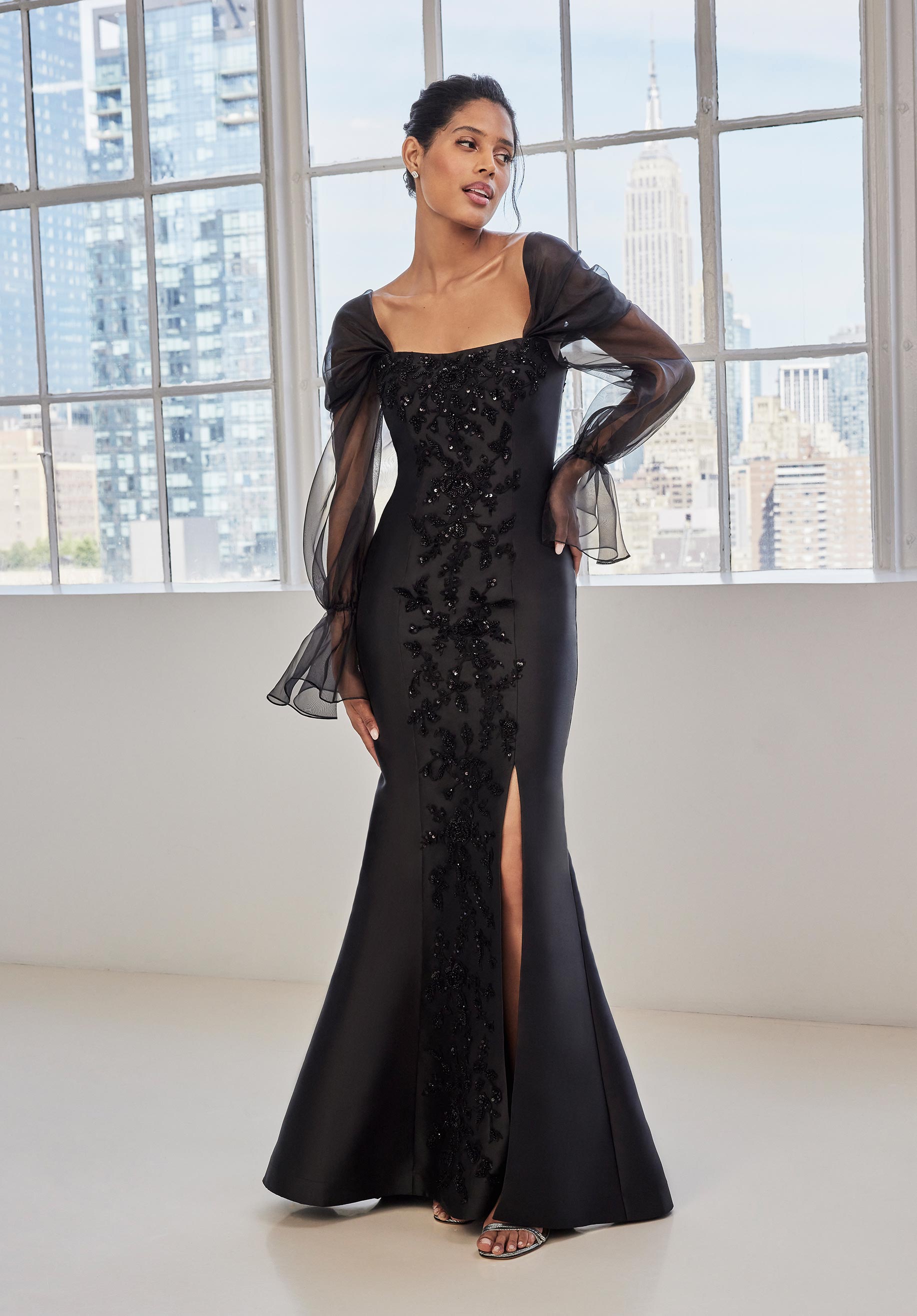 MGNY Madeline Gardner New York 73136 Long Mermaid Formal Sequin Evening Dress