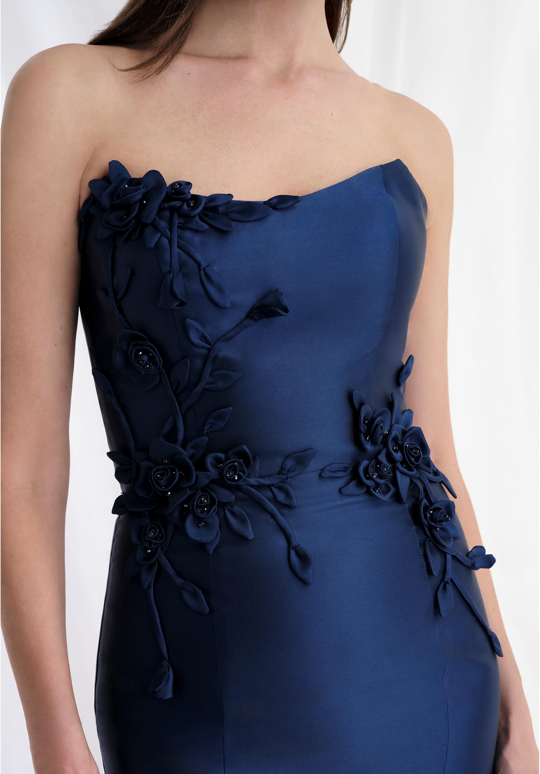 Prom Dresses Long Formal 3D Floral Prom Dress Mia Navy