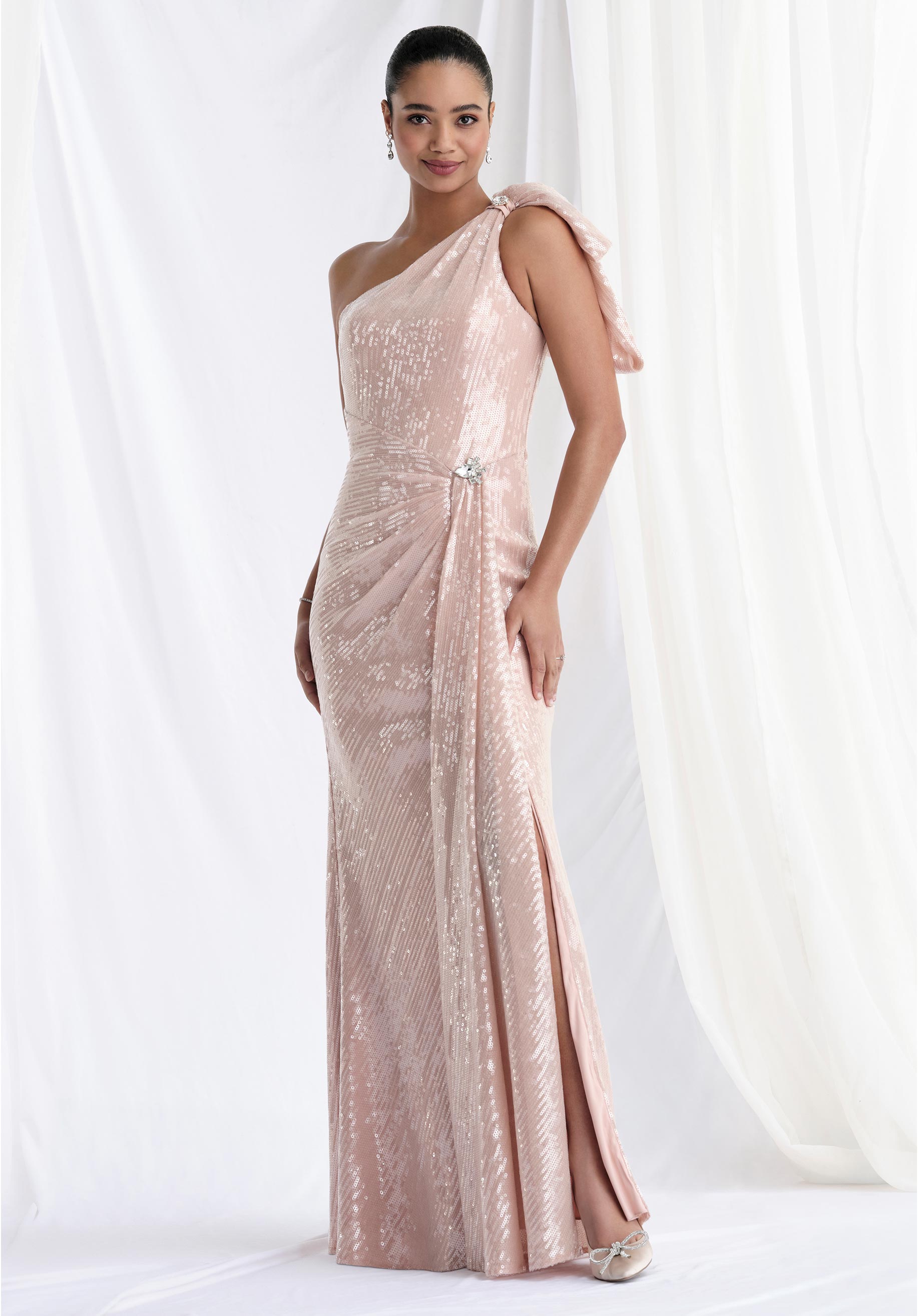 Formal Dresses Sequin Long Formal Dress Blush