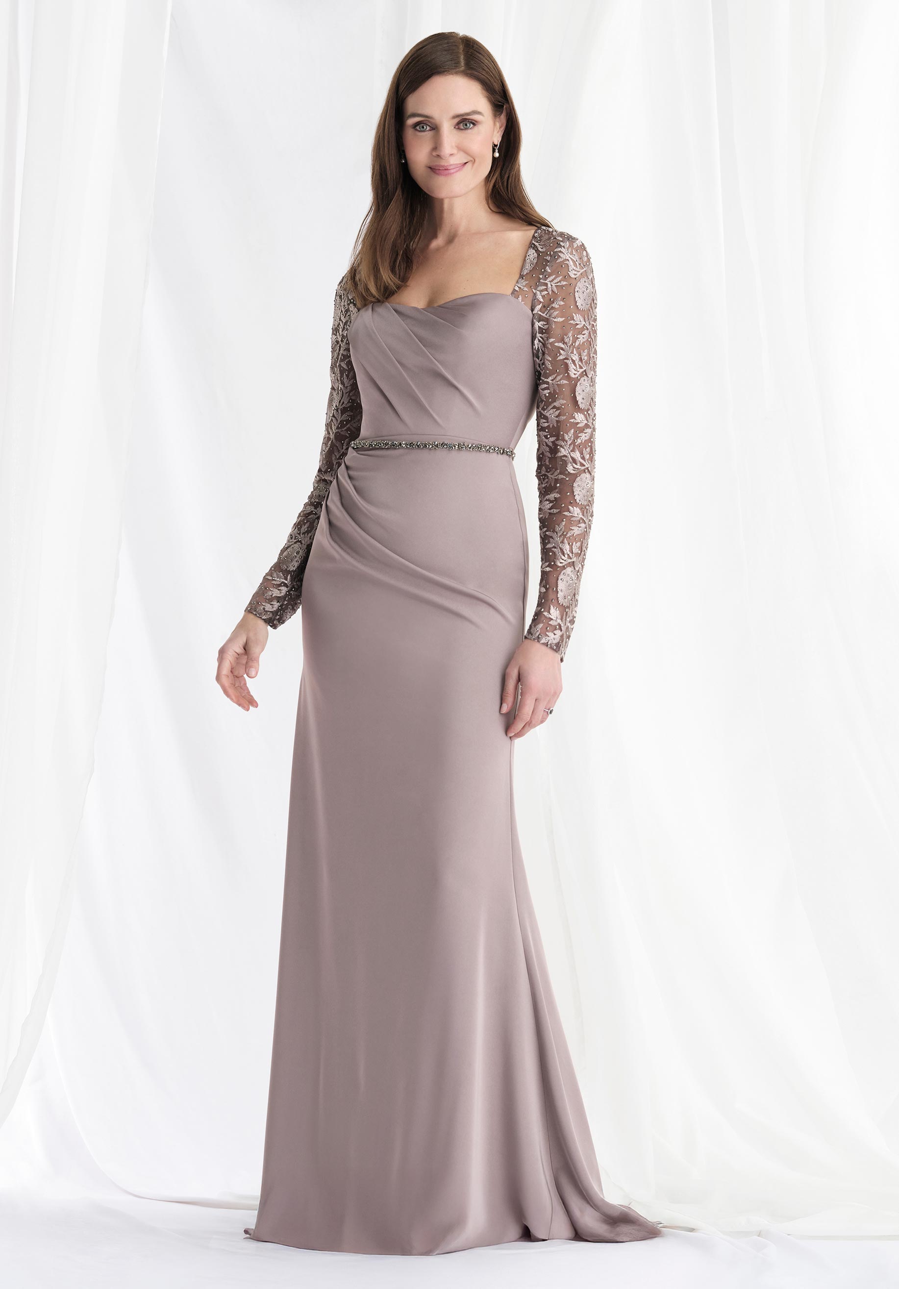 Mother of the Bride Dresses Lace Long Formal Mother of the Bride Dress Mocha