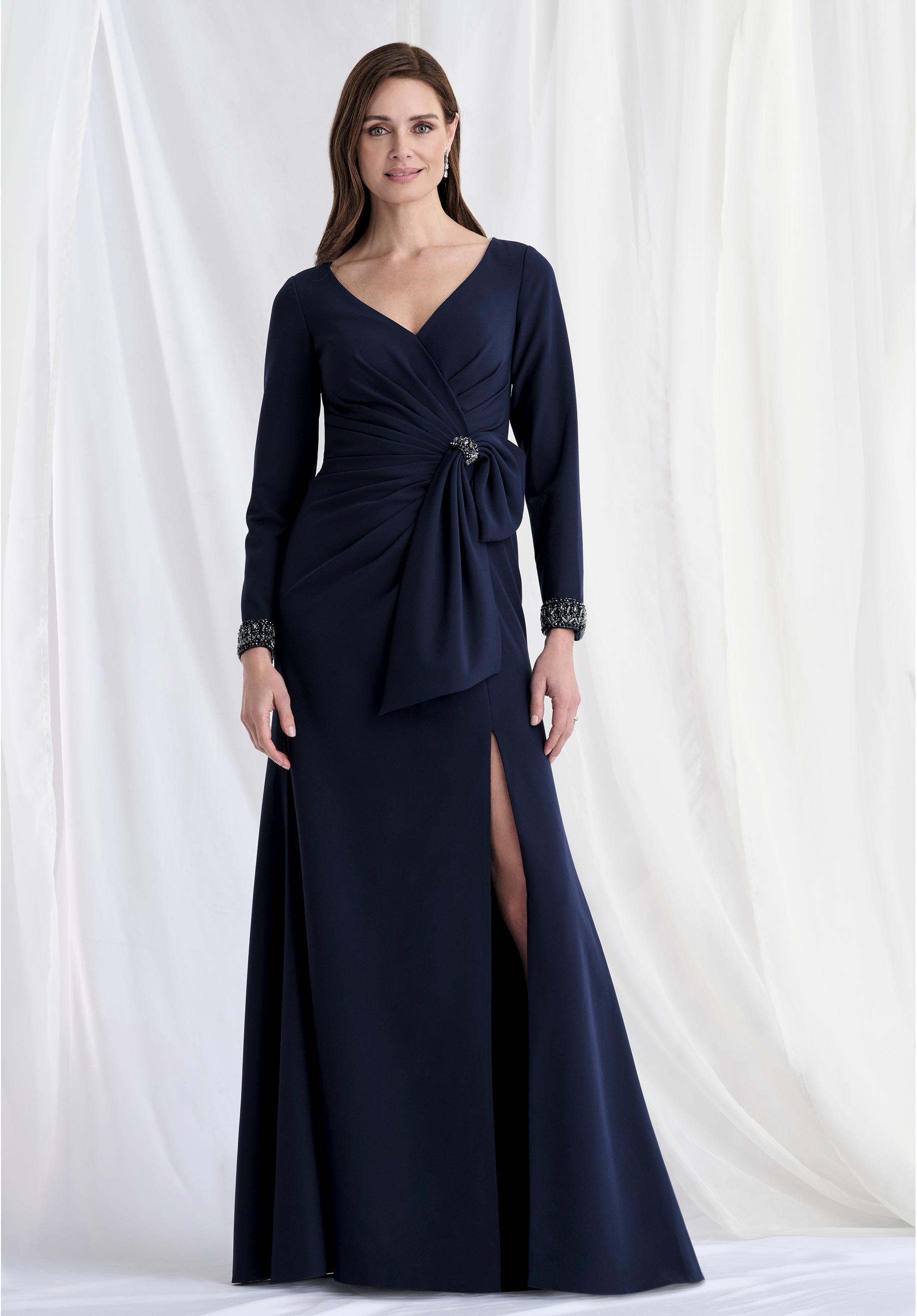 Mother of the Bride Dresses Formal Long Sleeve Mother of the Bride Dress Navy