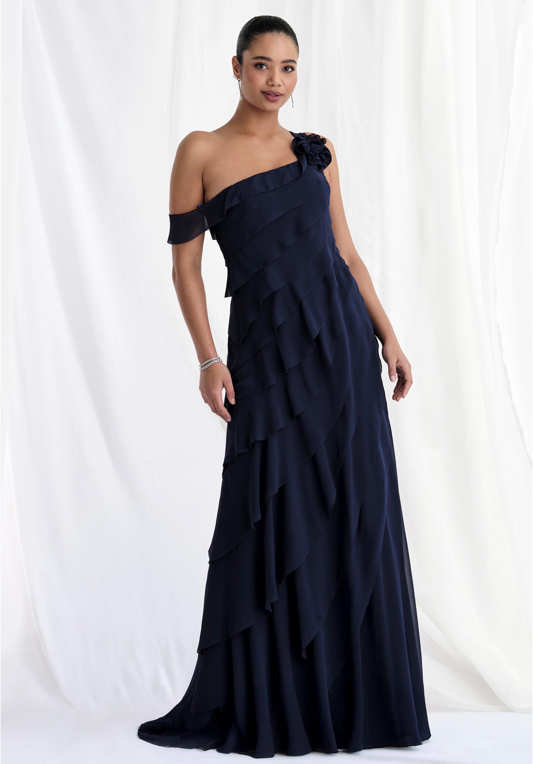 Formal Dresses Long A Line Formal Dress Navy