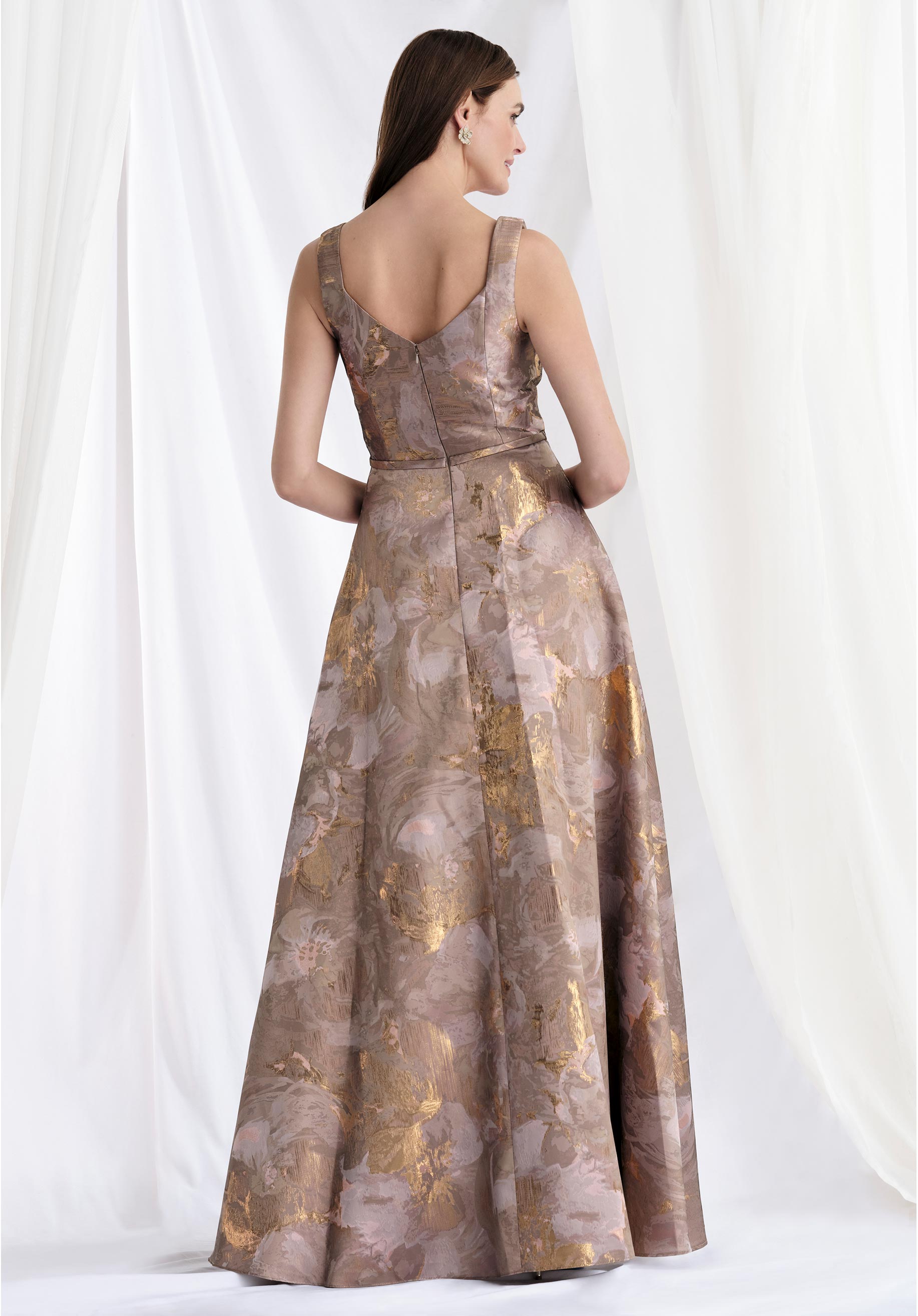Mother of the Bride Dresses A Line Beaded Long Formal Dress Mocha
