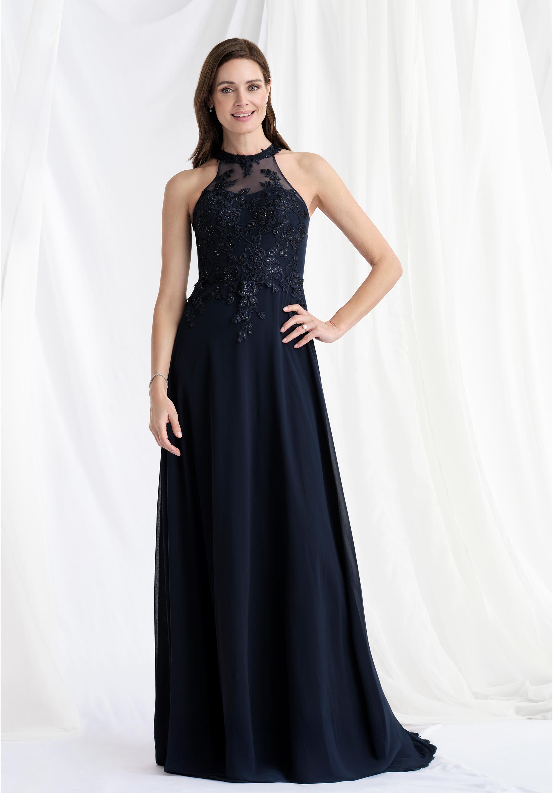 Formal Dresses Long Formal Beaded Evening Dress Navy