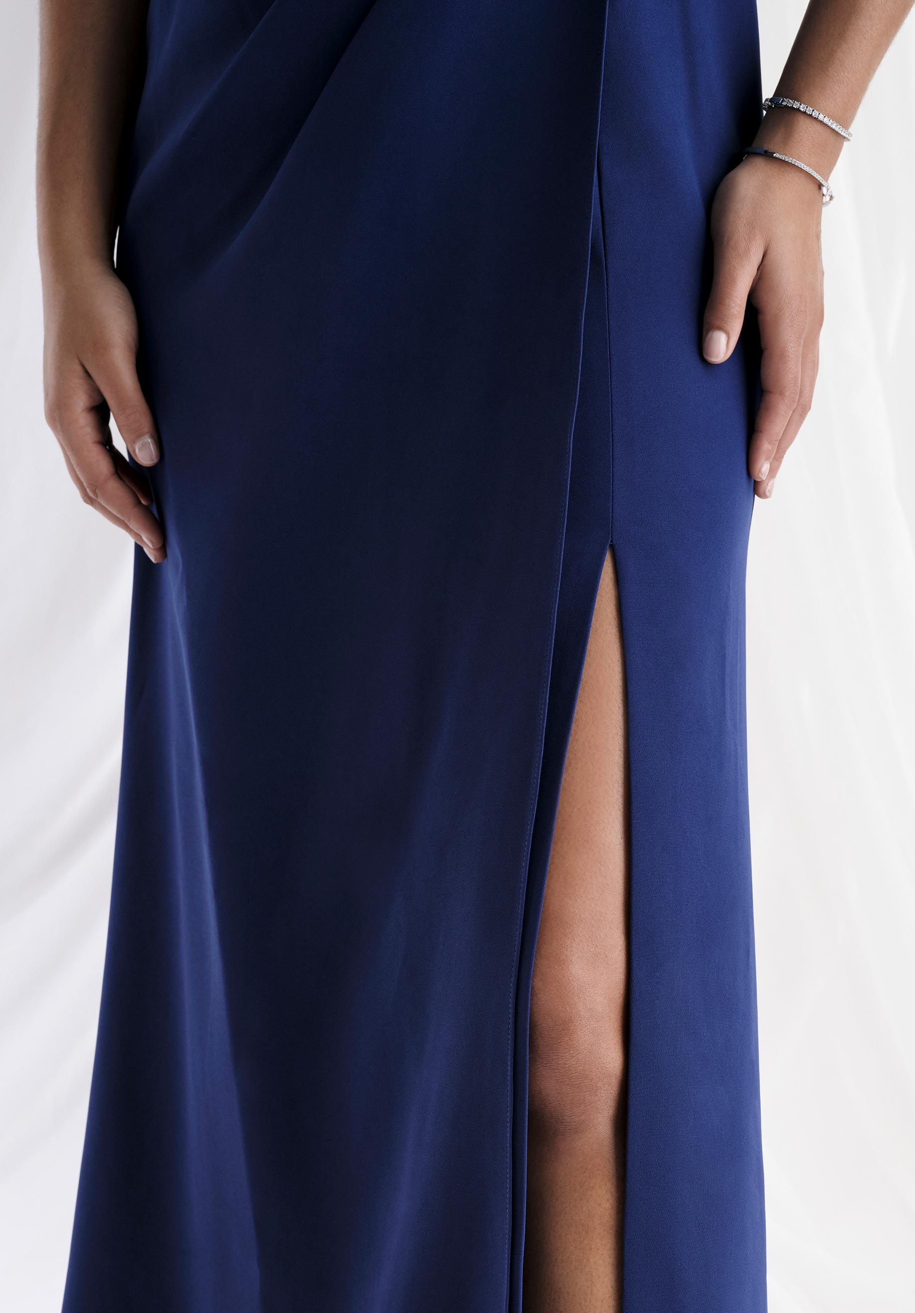 Formal Dresses Beaded A Line Long Formal Dress Navy