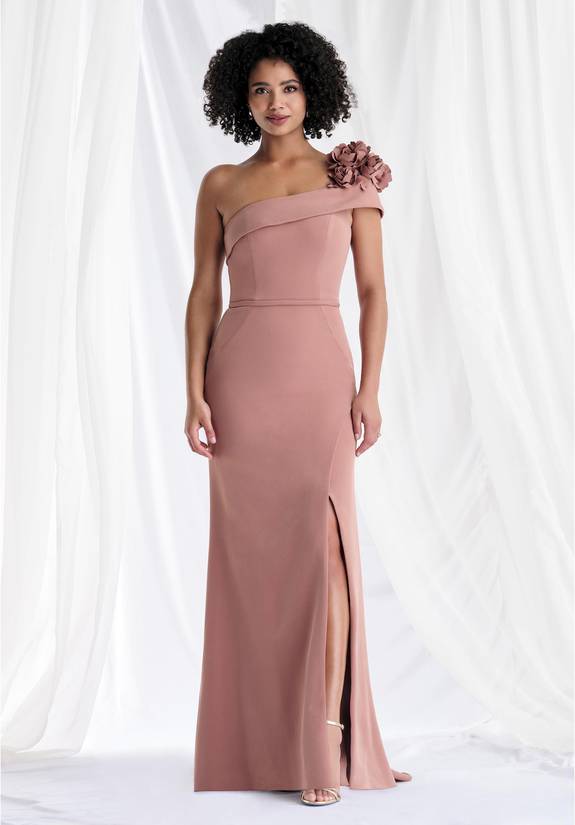 Formal Dresses Long Formal 3D Floral Applique Dress Rose