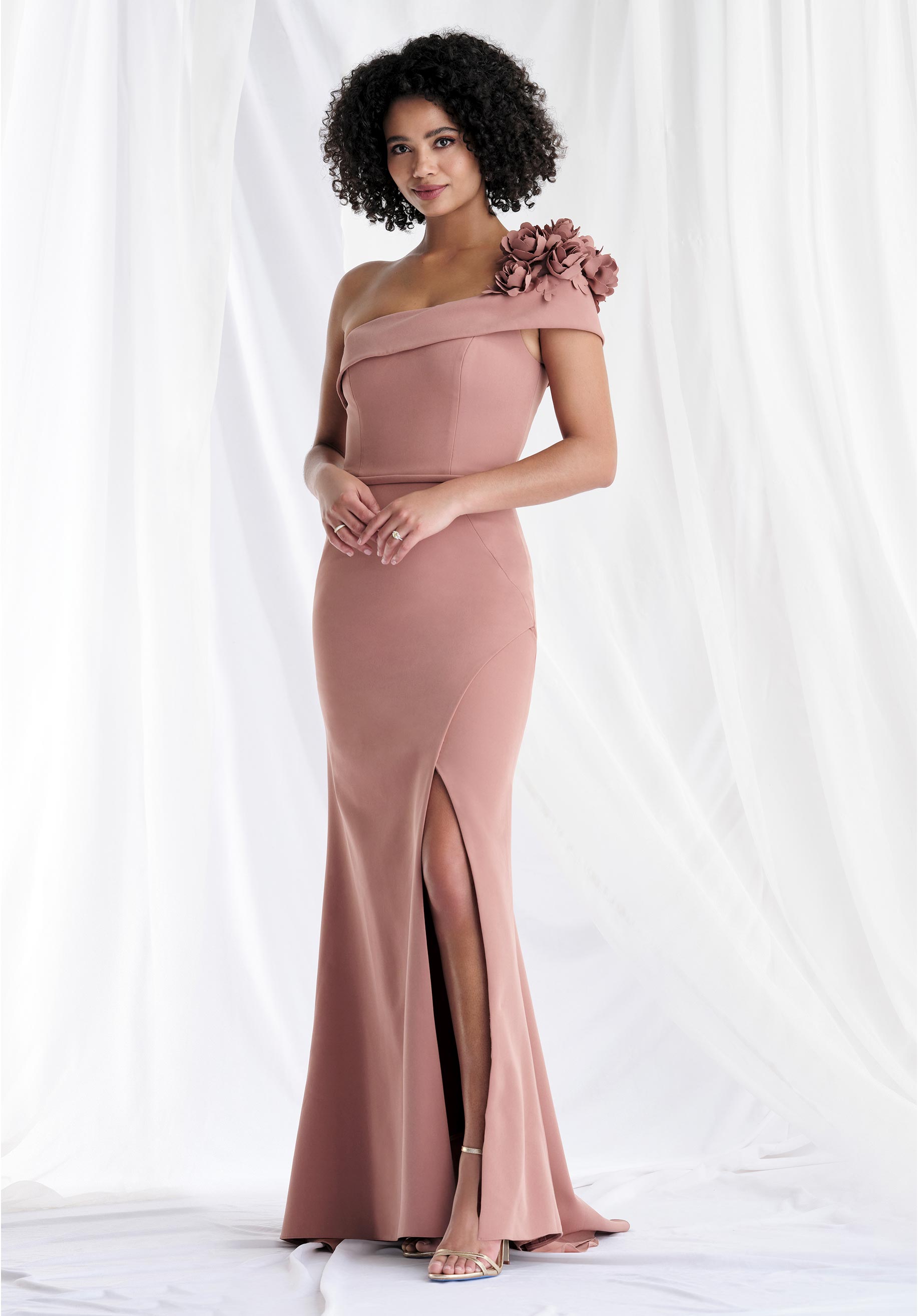 Formal Dresses Long Formal 3D Floral Applique Dress Rose