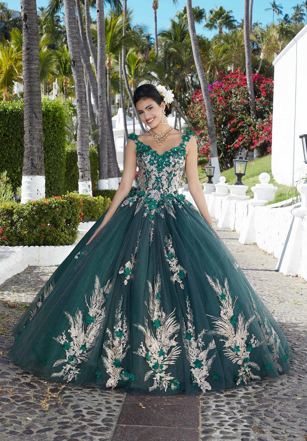 V-Neck Floor-Length Tulle Prom Ball Gown MGNY 89362