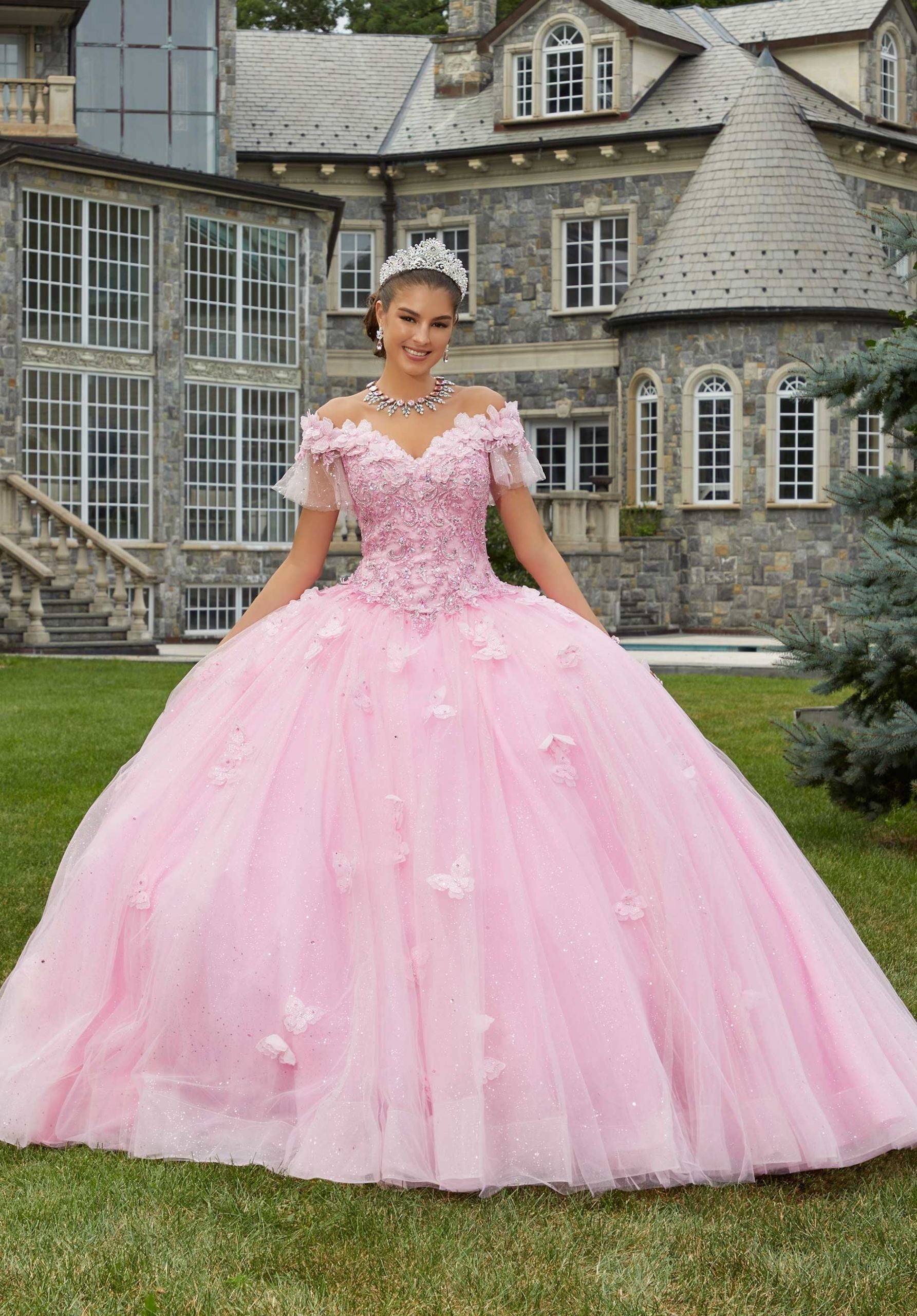 Sweetheart Floor-Length Tulle Quinceañera Ball Gown MGNY Madeline Gardner New York 89404