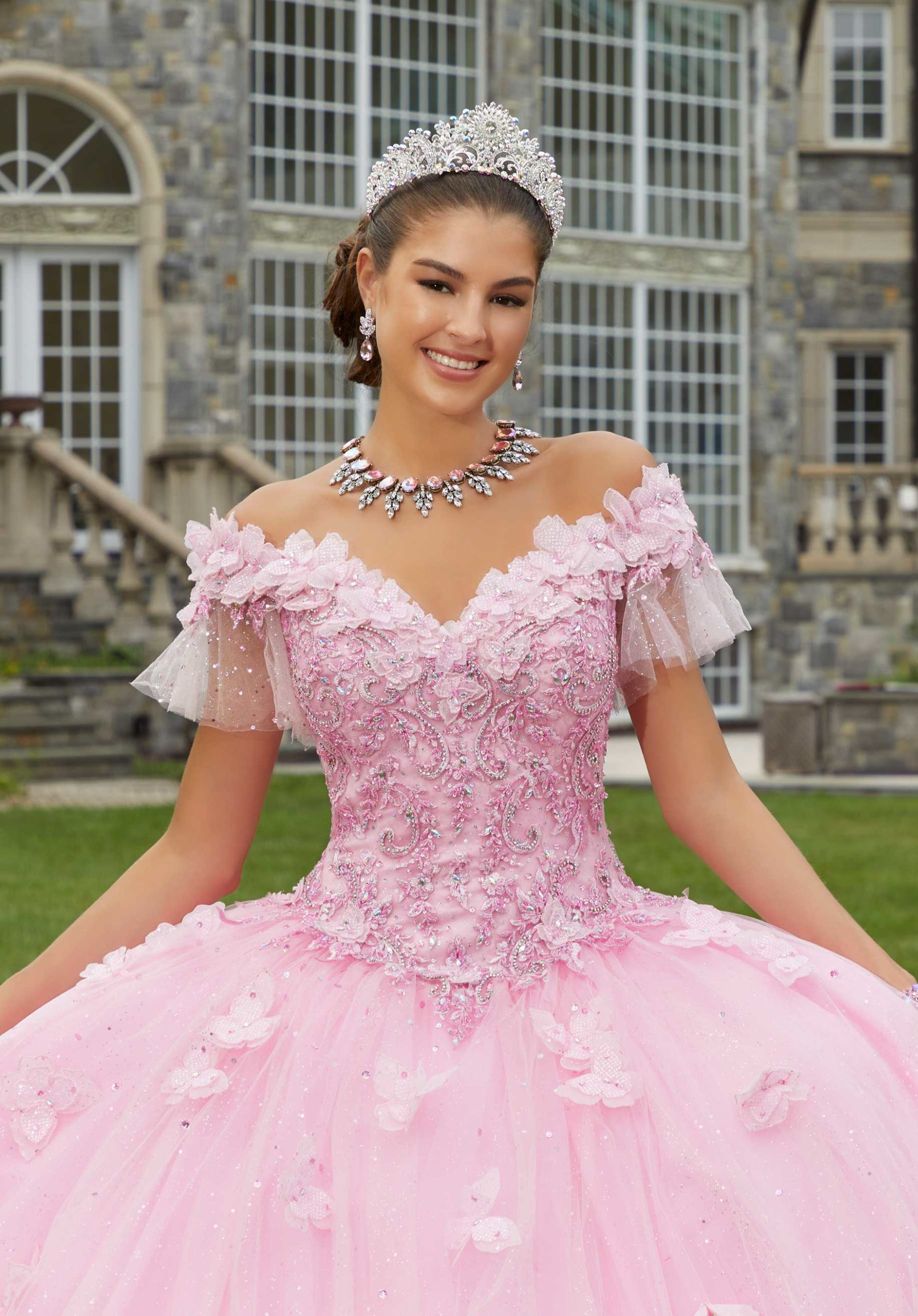 Sweetheart Floor-Length Tulle Quinceañera Ball Gown MGNY Madeline Gardner New York 89404