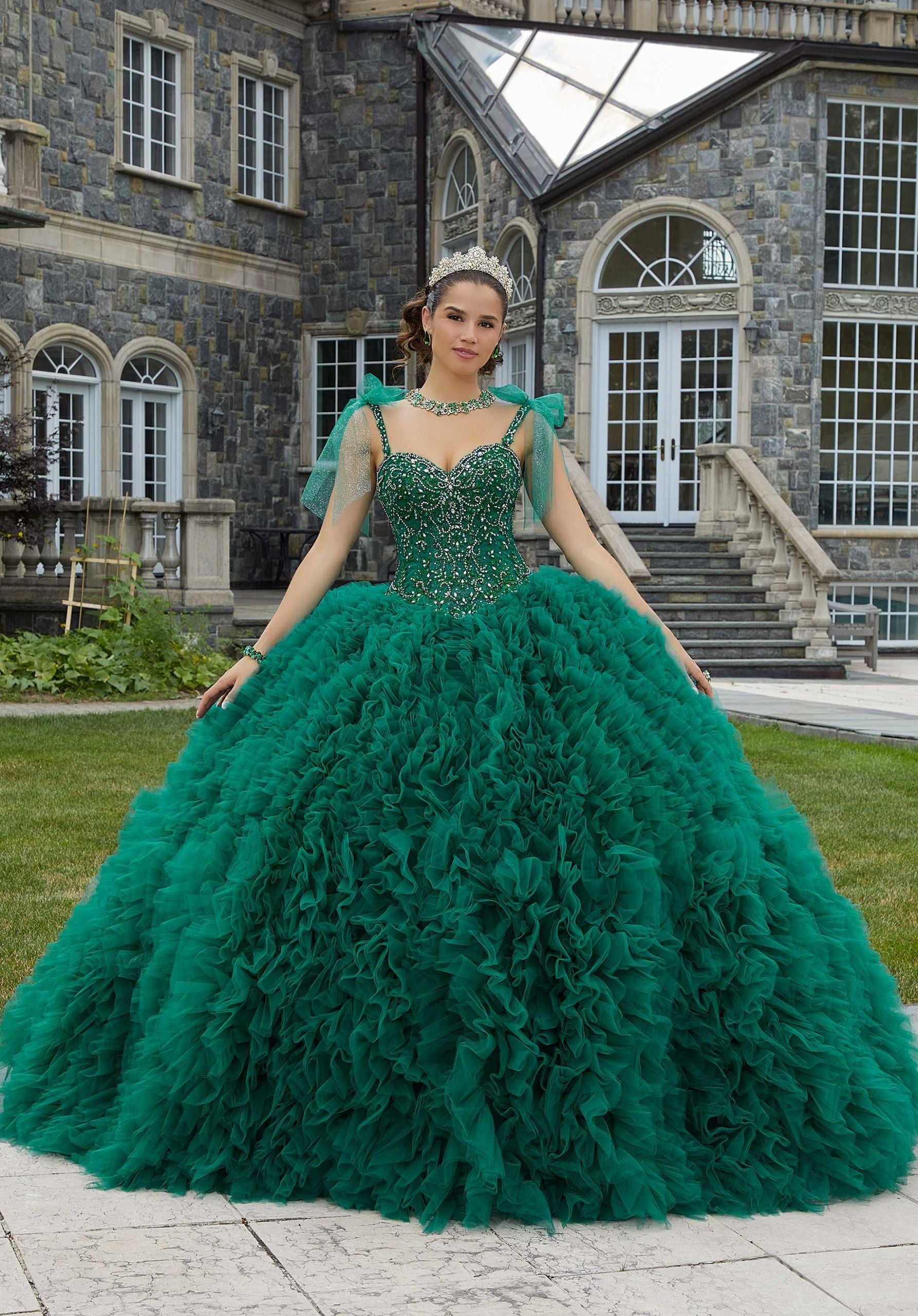 Sweetheart Floor-Length Tulle Quinceañera Ball Gown MGNY Madeline Gardner New York 89410