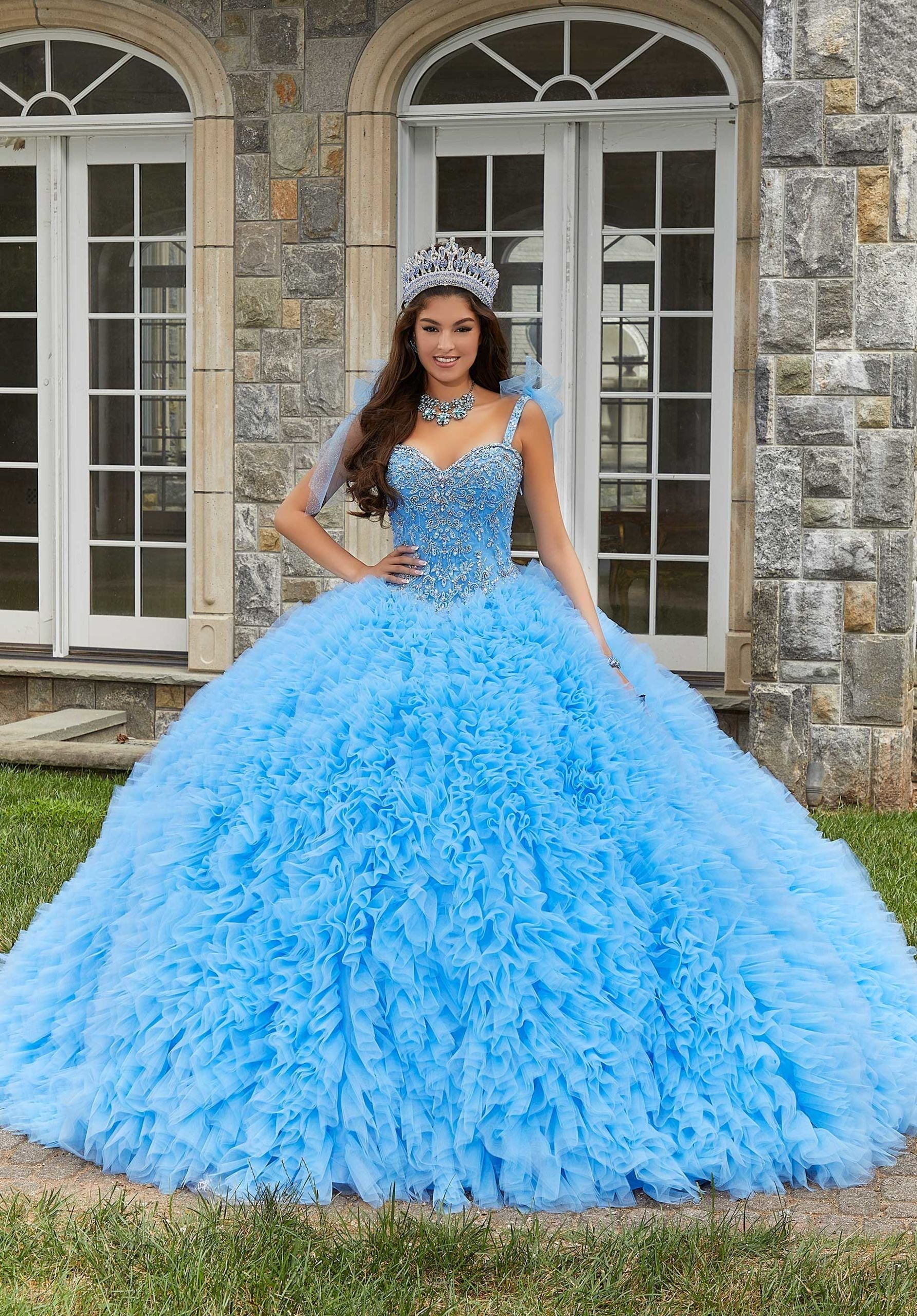 Sweetheart Floor-Length Tulle Quinceañera Ball Gown MGNY Madeline Gardner New York 89410