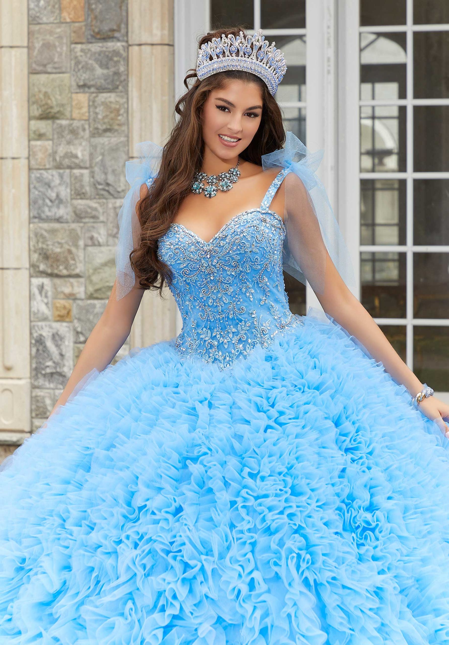 Sweetheart Floor-Length Tulle Quinceañera Ball Gown MGNY Madeline Gardner New York 89410