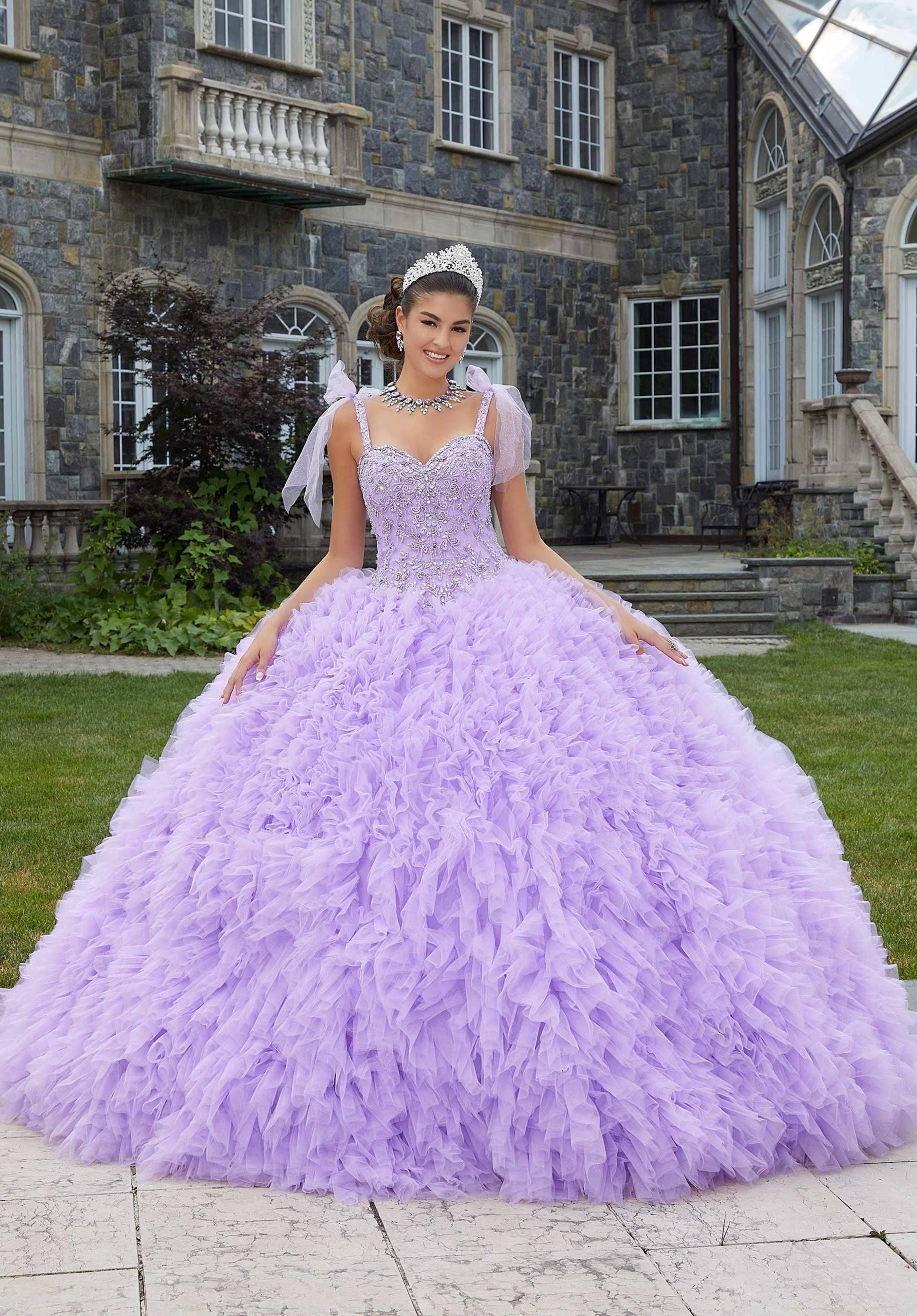 Sweetheart Floor-Length Tulle Quinceañera Ball Gown MGNY Madeline Gardner New York 89410