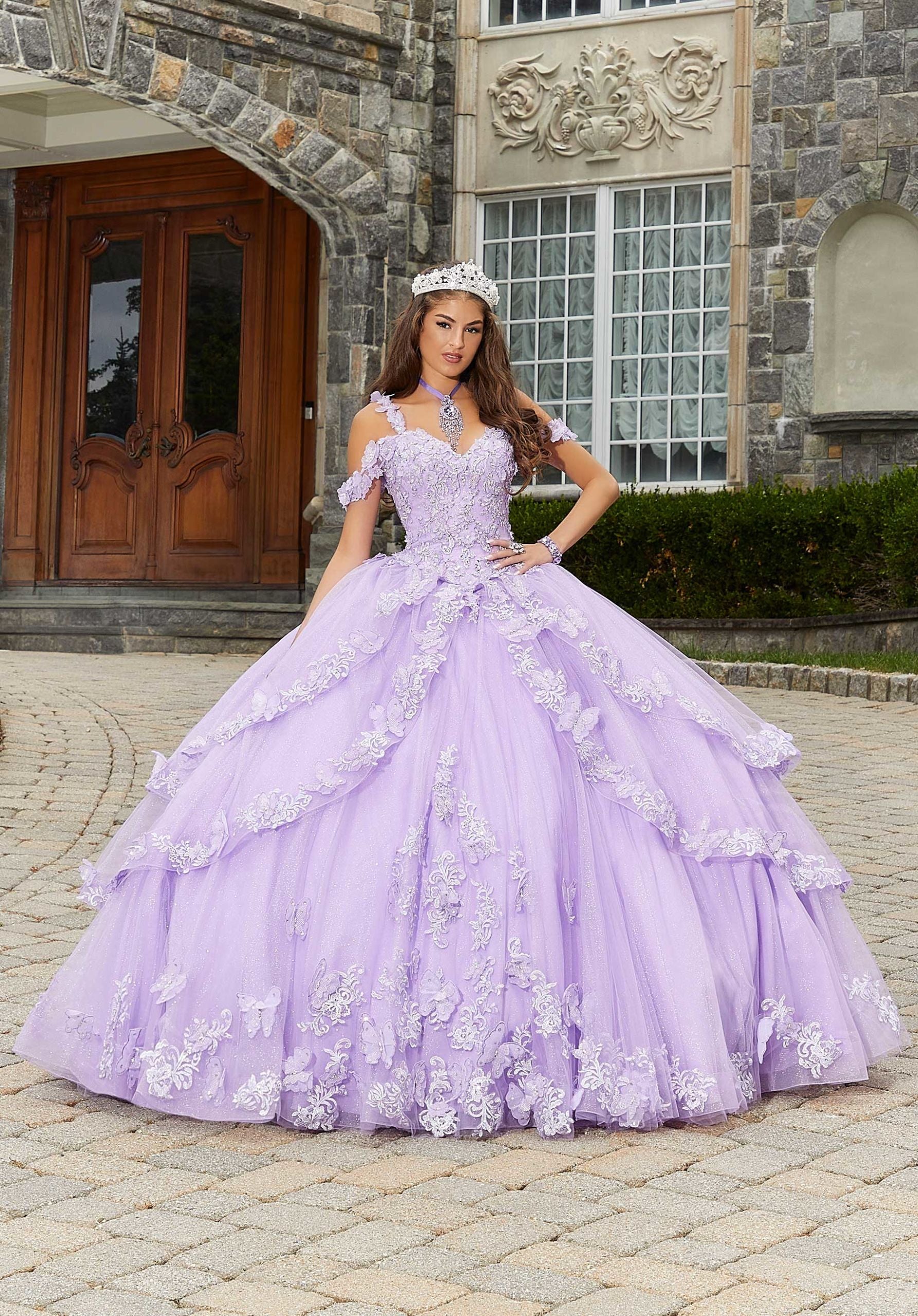 Sweetheart Floor-Length Tulle Quinceañera Ball Gown MGNY Madeline Gardner New York 89414