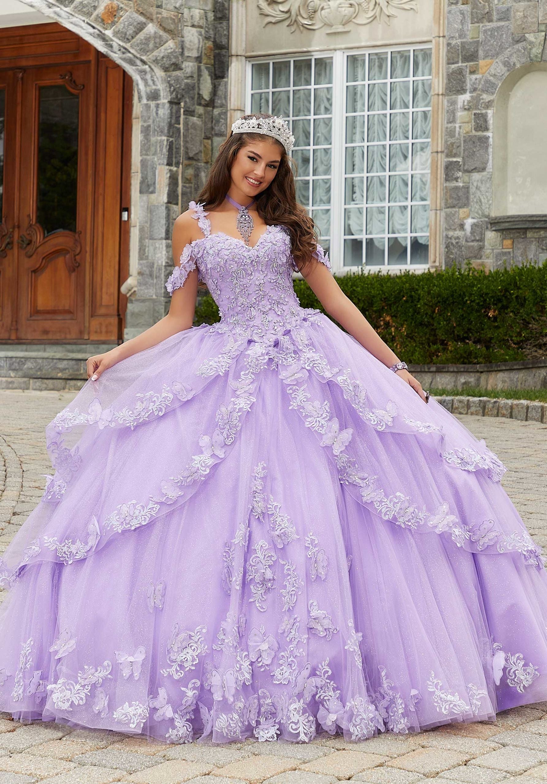 Sweetheart Floor-Length Tulle Quinceañera Ball Gown MGNY Madeline Gardner New York 89414