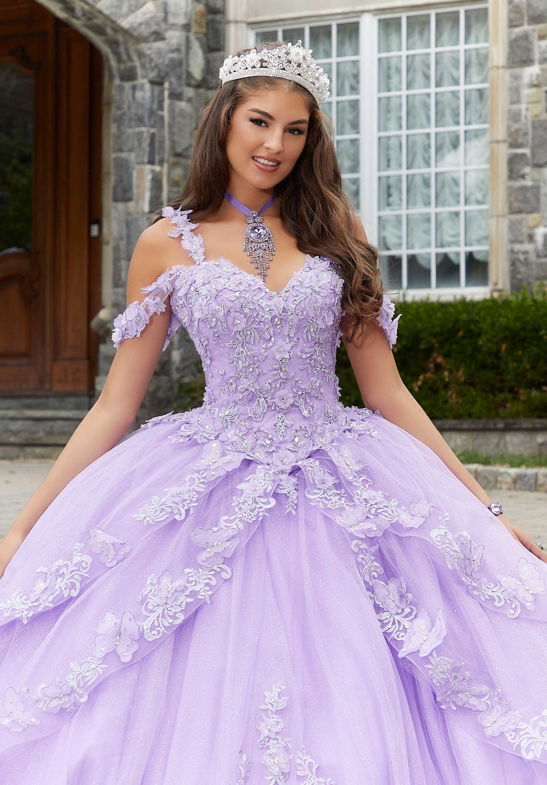 Sweetheart Floor-Length Tulle Quinceañera Ball Gown MGNY Madeline Gardner New York 89414