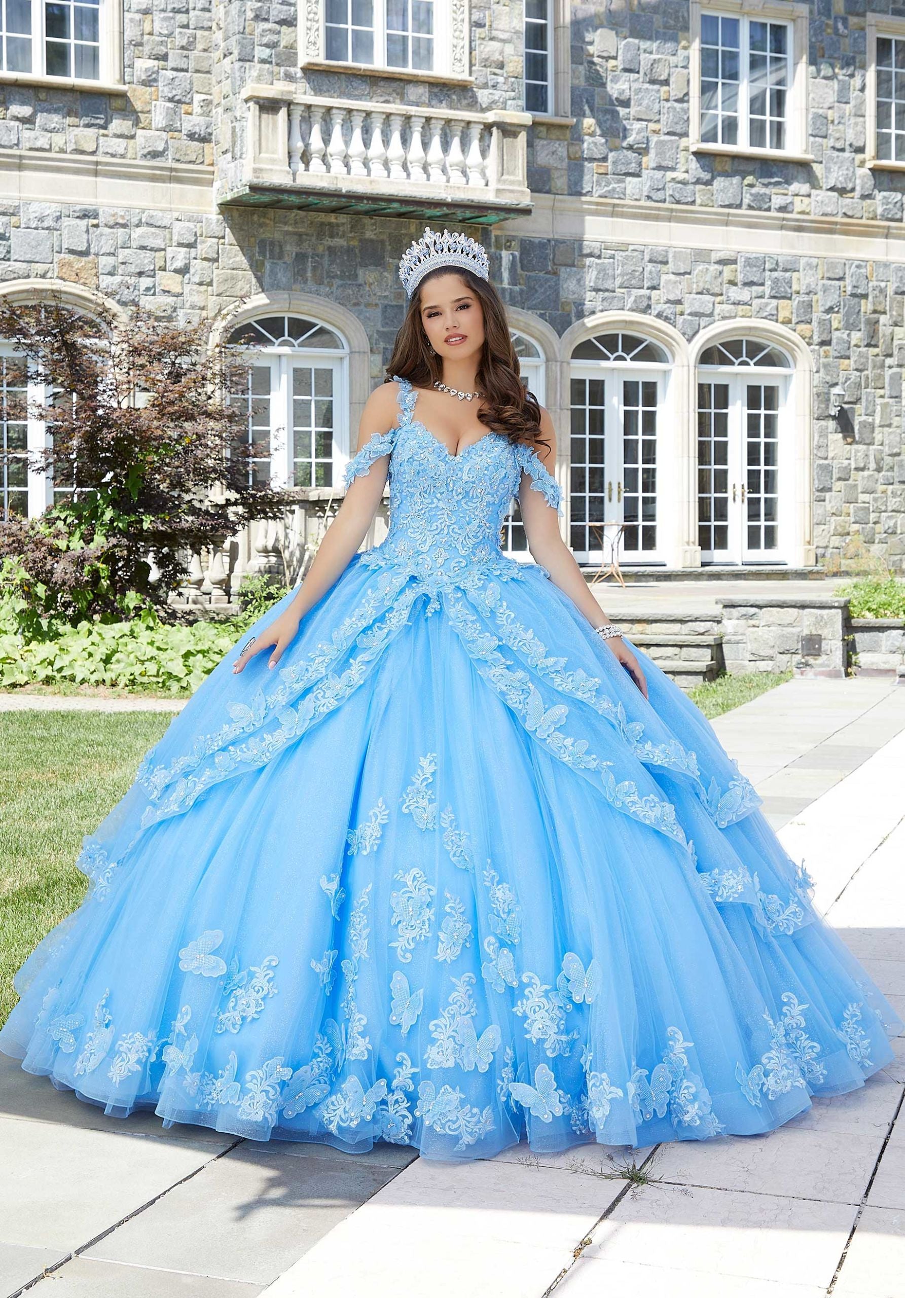 Sweetheart Floor-Length Tulle Quinceañera Ball Gown MGNY Madeline Gardner New York 89414