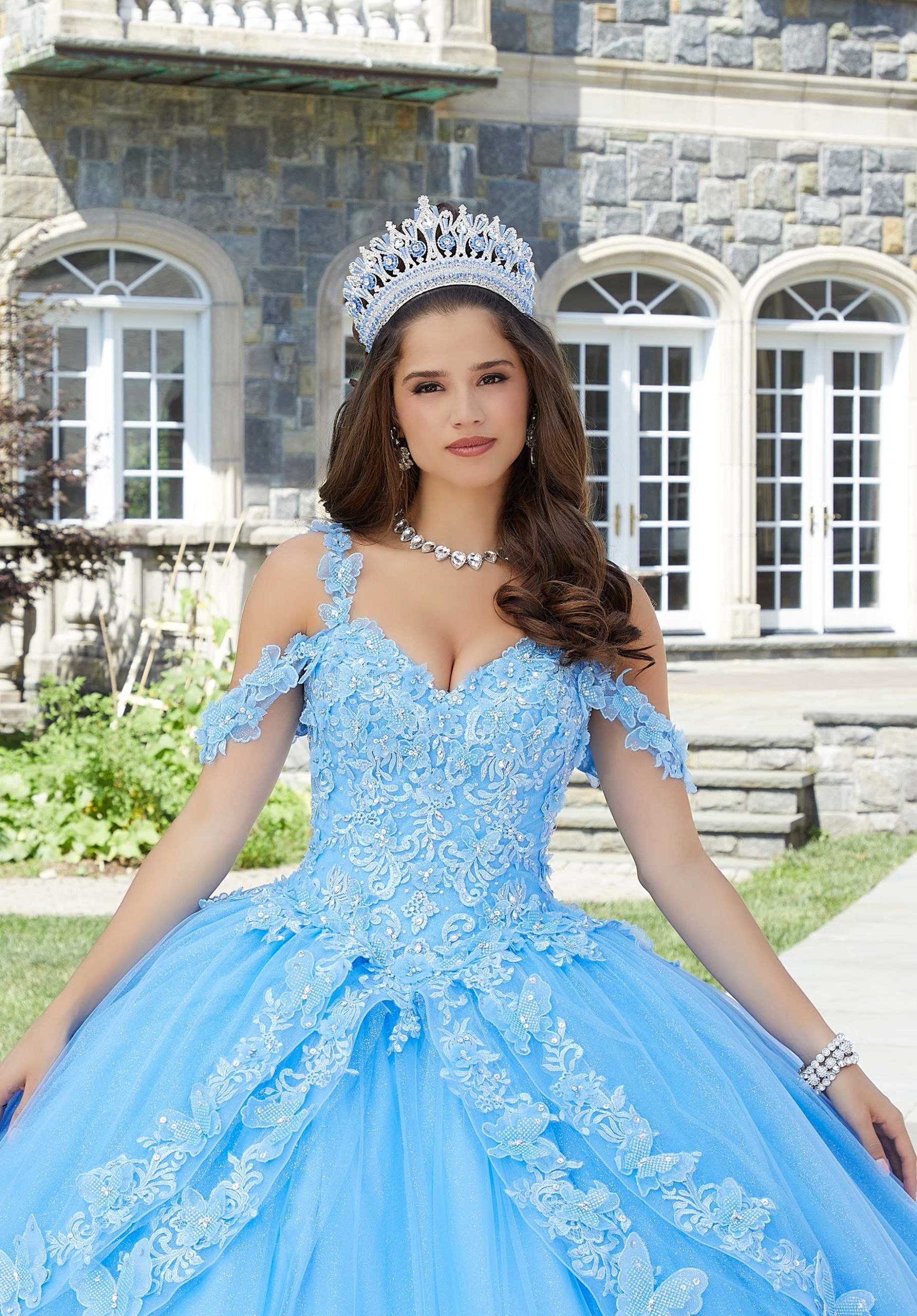 Sweetheart Floor-Length Tulle Quinceañera Ball Gown MGNY Madeline Gardner New York 89414