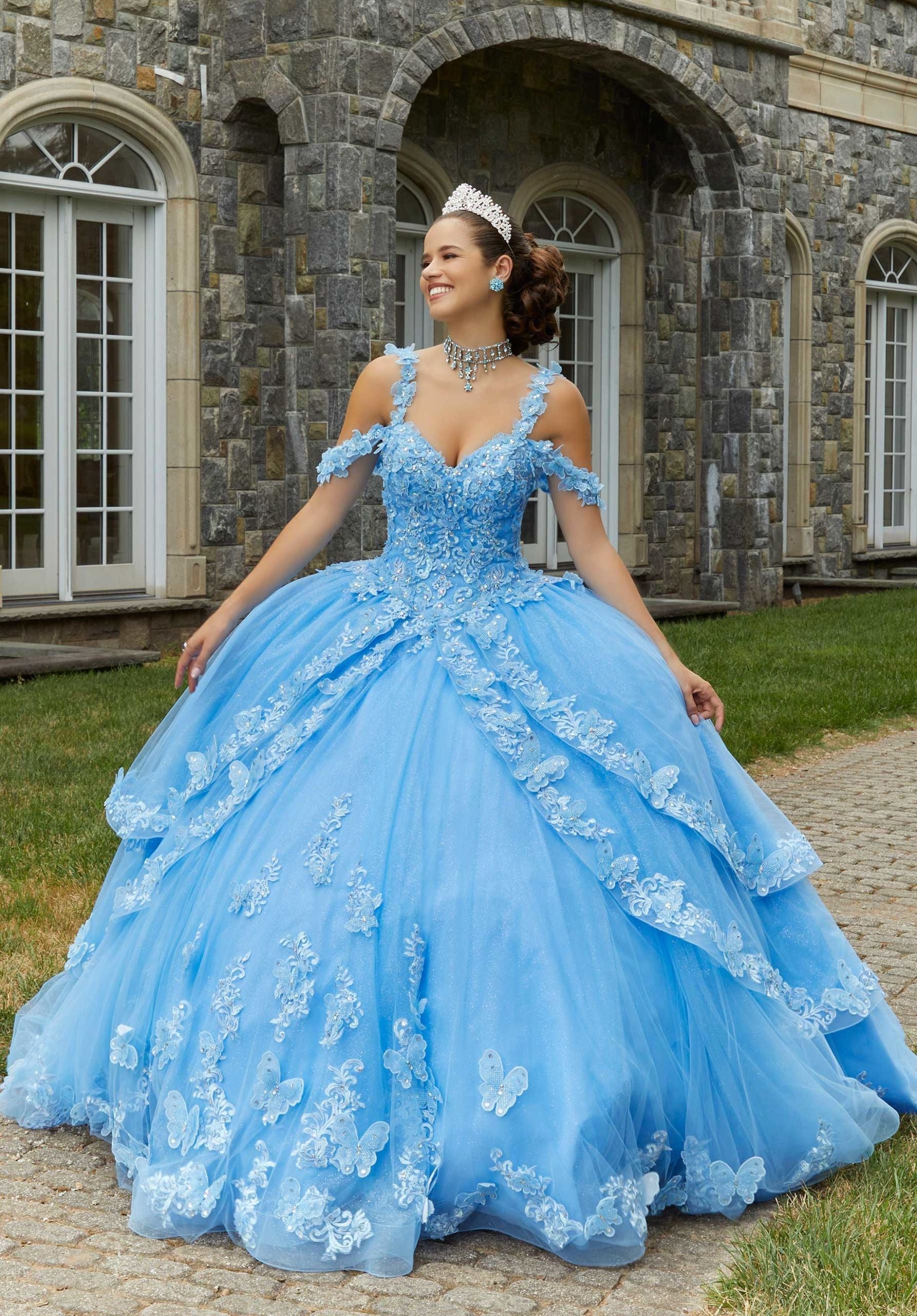 Sweetheart Floor-Length Tulle Quinceañera Ball Gown MGNY Madeline Gardner New York 89414
