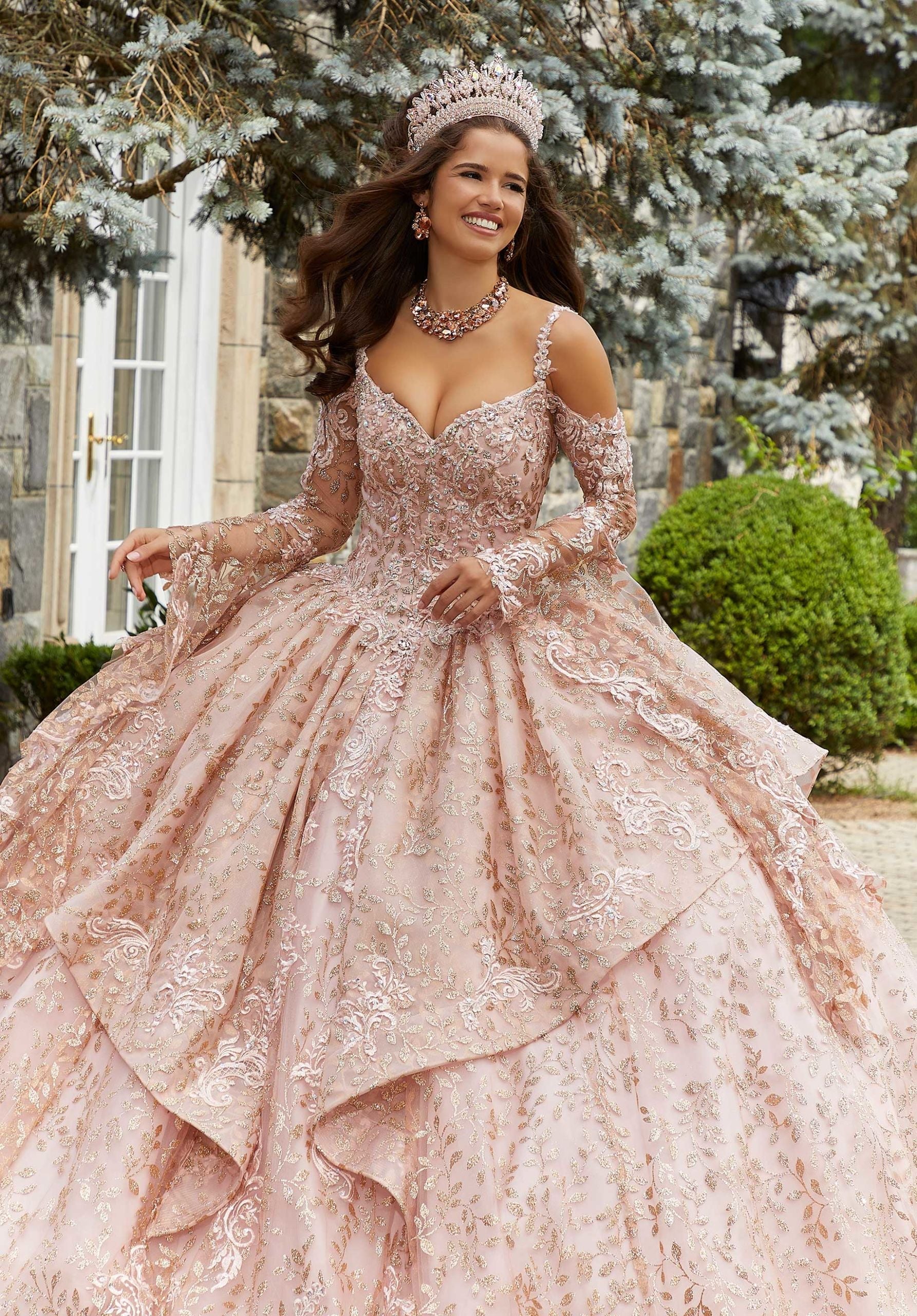 Sweetheart Floor-Length Tulle Quinceañera Ball Gown MGNY Madeline Gardner New York 89416
