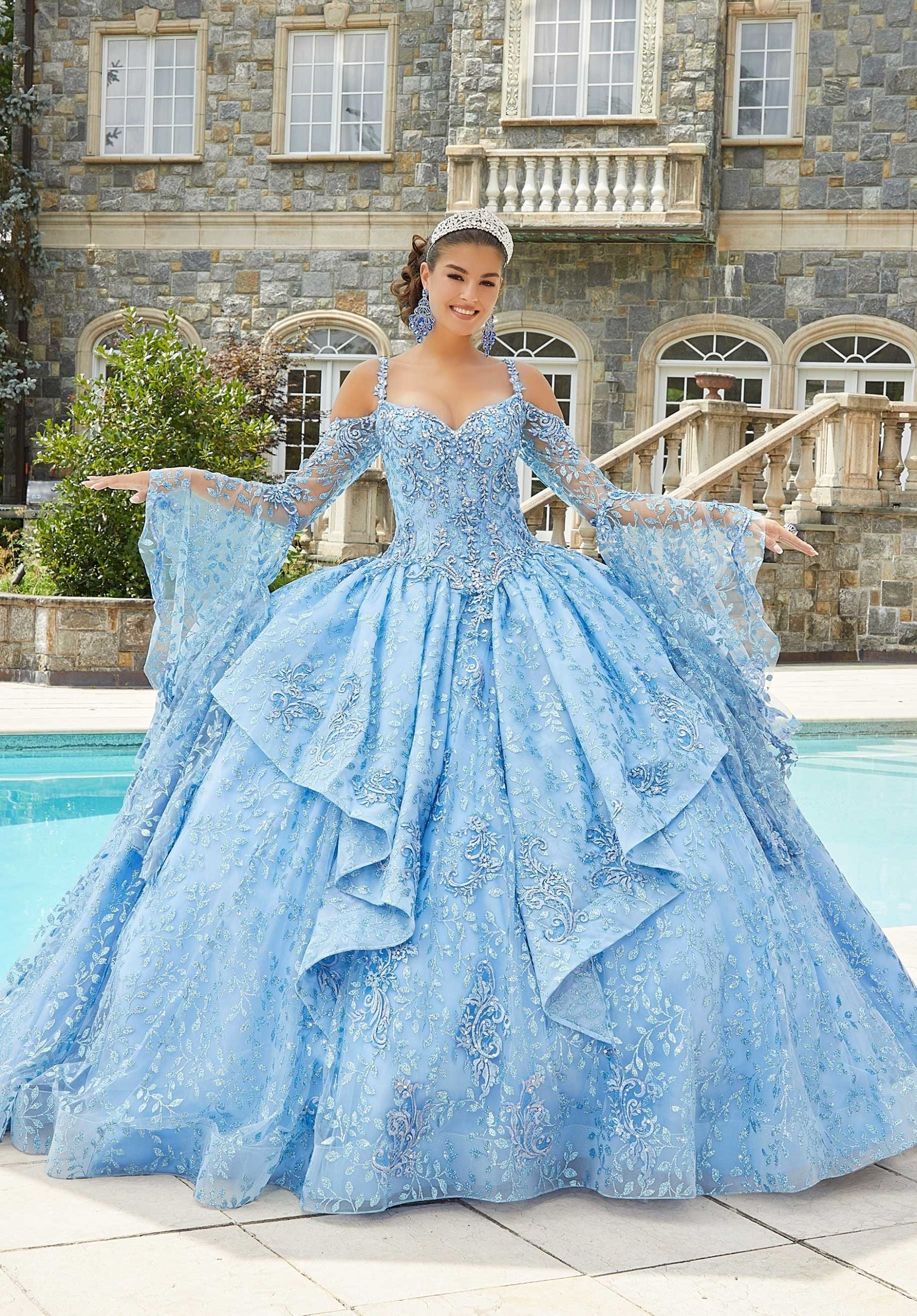 Sweetheart Floor-Length Tulle Quinceañera Ball Gown MGNY Madeline Gardner New York 89416