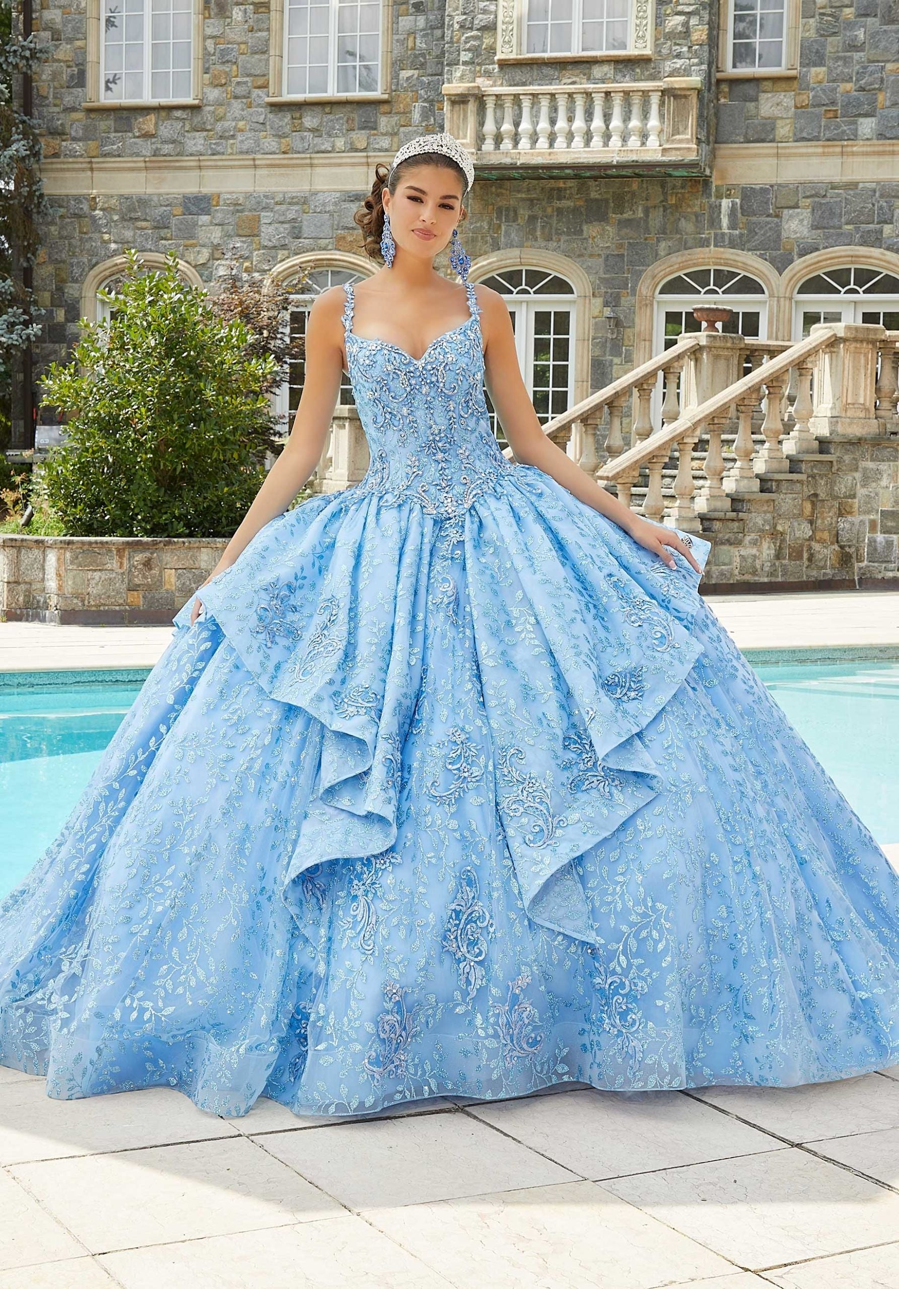 Sweetheart Floor-Length Tulle Quinceañera Ball Gown MGNY Madeline Gardner New York 89416