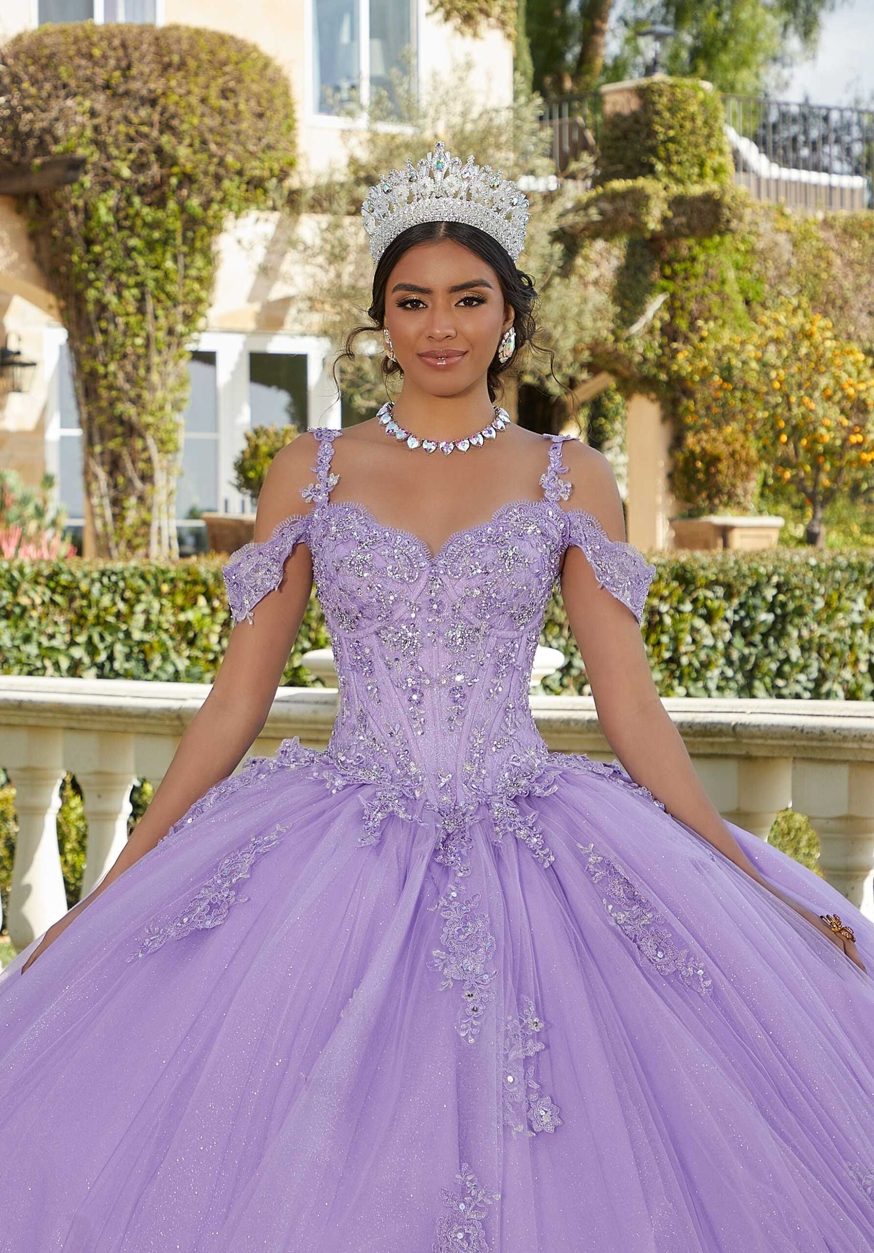 Sweetheart Floor-Length Tulle Quinceañera Ball Gown MGNY Madeline Gardner New York 89422