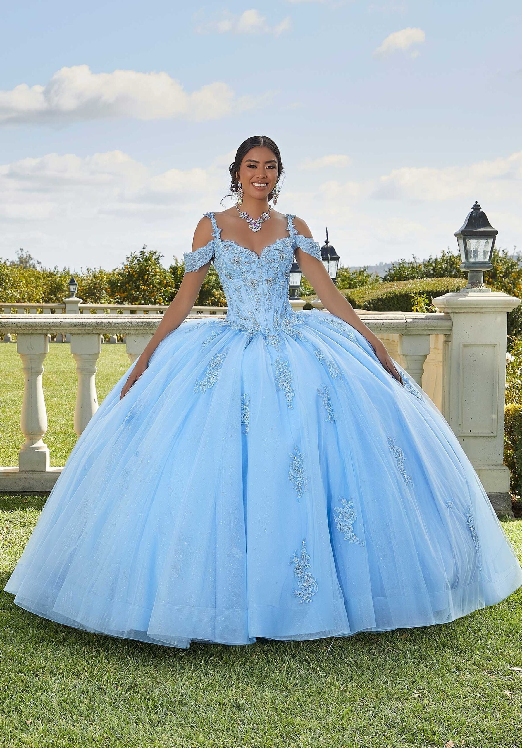 Sweetheart Floor-Length Tulle Quinceañera Ball Gown MGNY Madeline Gardner New York 89422
